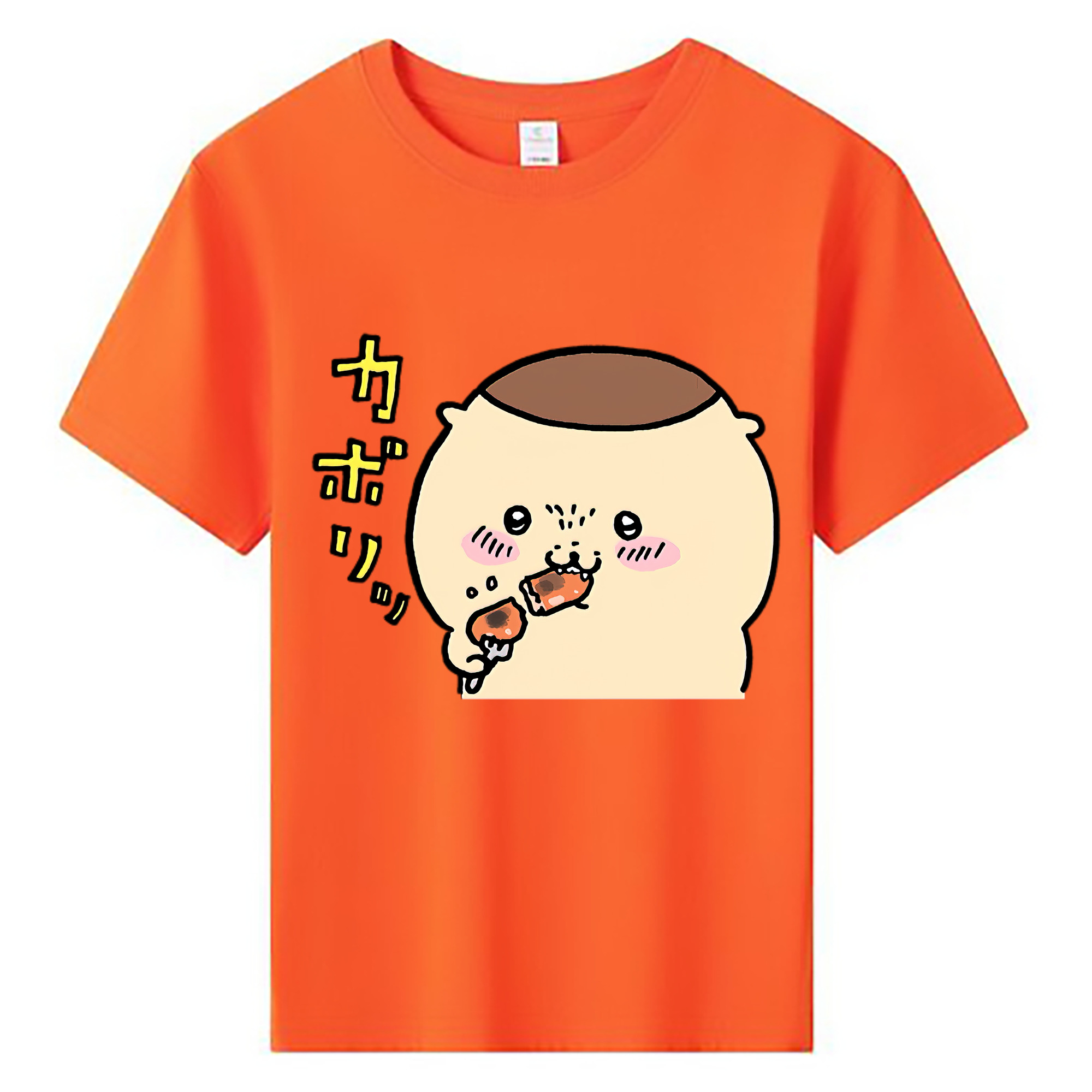 （画像用） ちいかわ くりまんじゅう Chii-kawa kuri manjū 綿100％キッズTシャツ（フロントプリント）