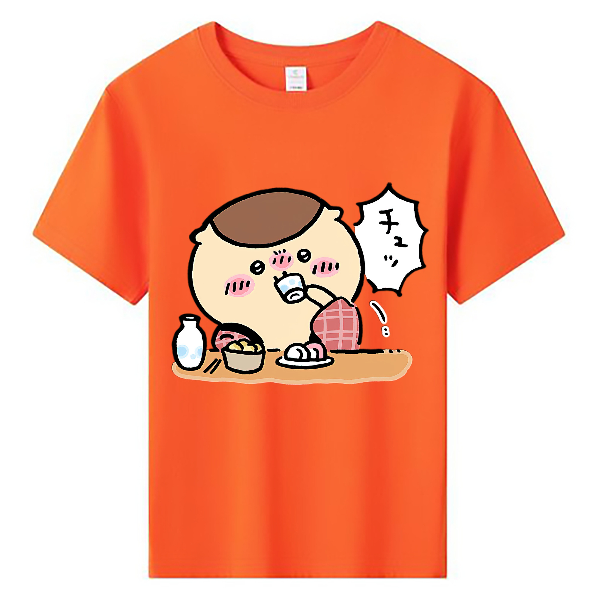 （画像用） ちいかわ くりまんじゅう Chii-kawa kuri manjū 綿100％キッズTシャツ（フロントプリント）