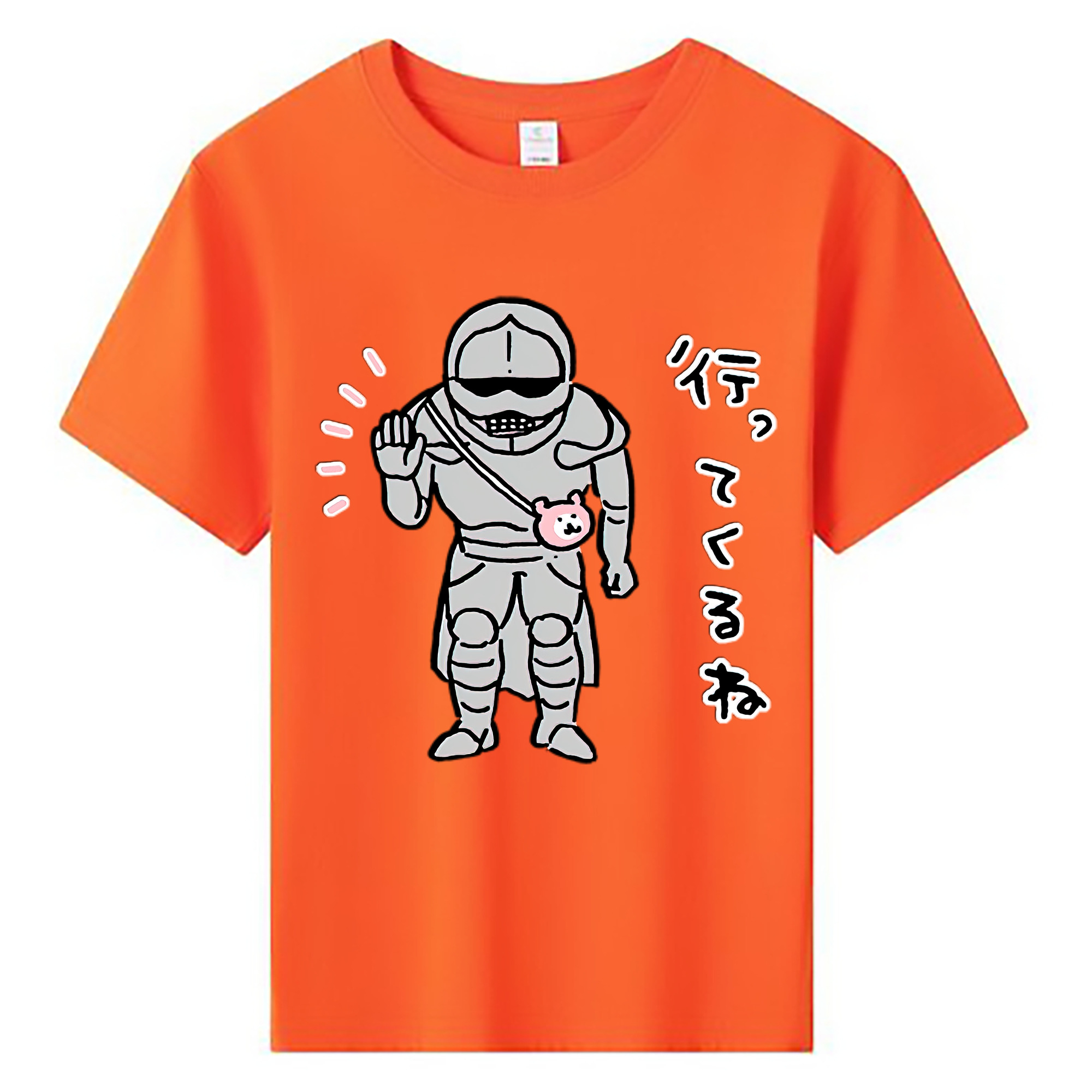 （画像用） ちいかわ 労働の鎧さん Chii-kawa Mr. Armor of Labor 綿100％キッズTシャツ（フロントプリント）