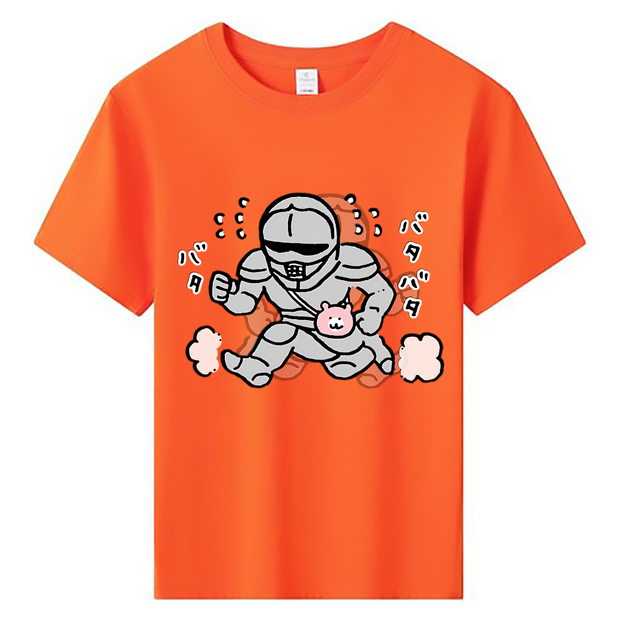 （画像用） ちいかわ 労働の鎧さん Chii-kawa Mr. Armor of Labor 綿100％キッズTシャツ（フロントプリント）