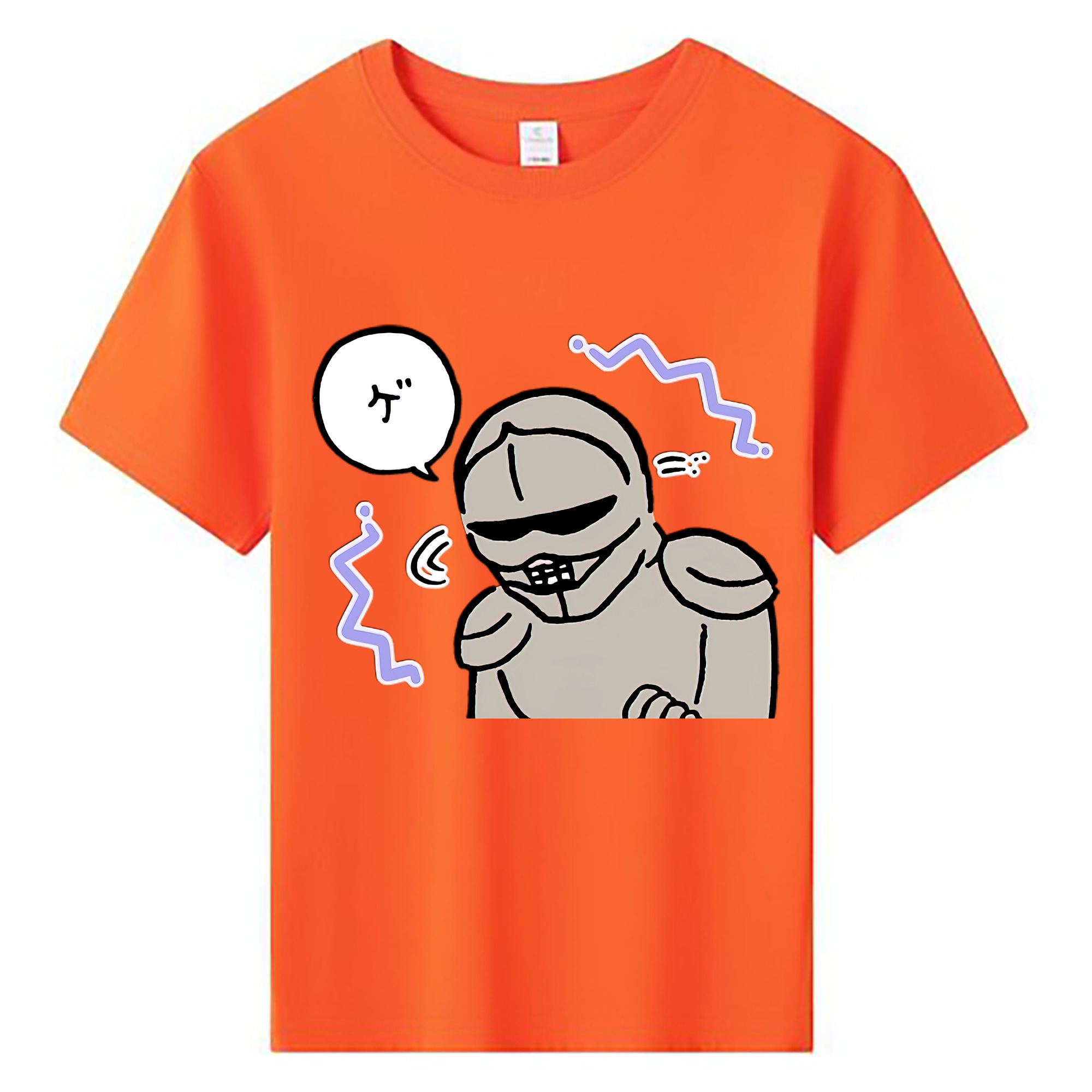 （画像用） ちいかわ 労働の鎧さん Chii-kawa Mr. Armor of Labor 綿100％キッズTシャツ（フロントプリント）
