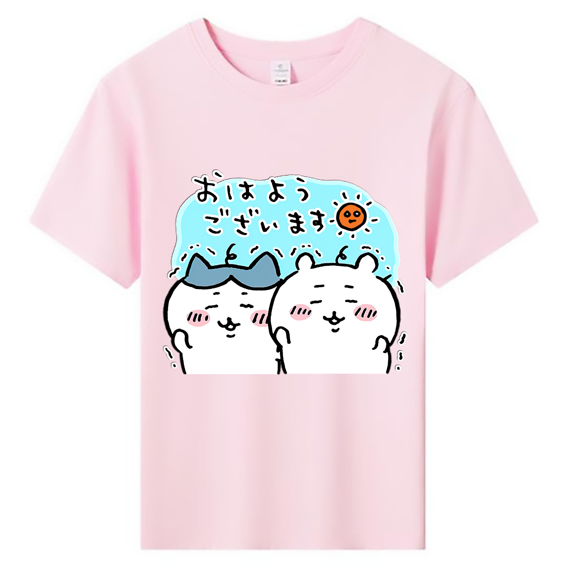 （画像用） ちいかわ ハチワレ Chii-kawa hachiware 綿100％キッズTシャツ（フロントプリント）