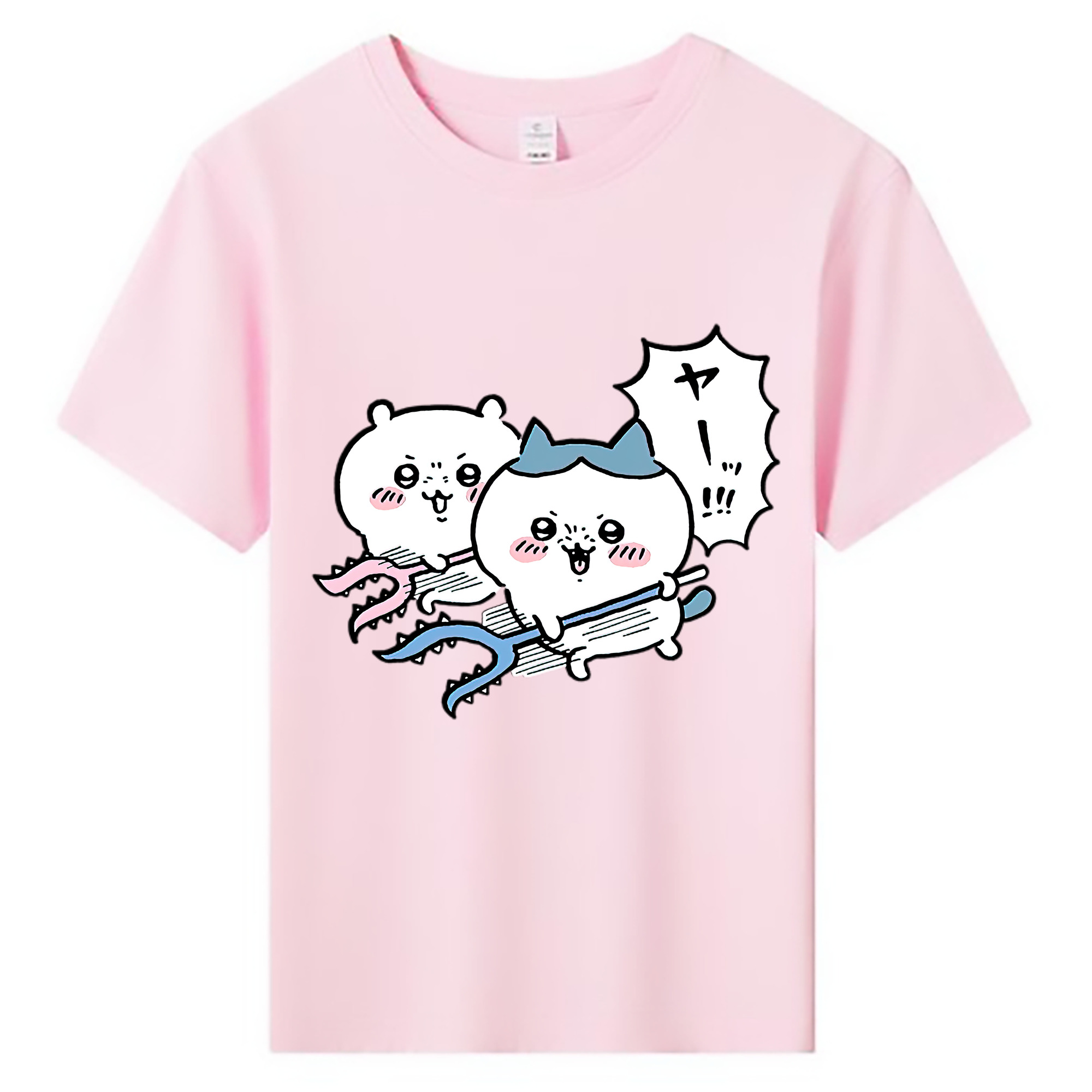 （画像用） ちいかわ ハチワレ Chii-kawa hachiware 綿100％キッズTシャツ（フロントプリント）