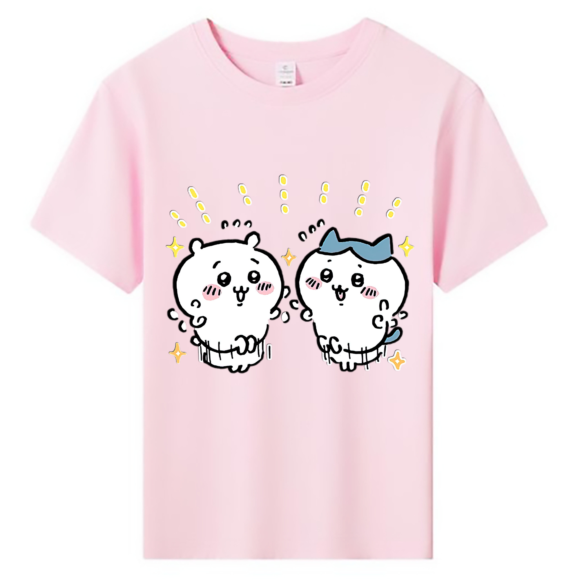 （画像用） ちいかわ ハチワレ Chii-kawa hachiware 綿100％キッズTシャツ（フロントプリント）