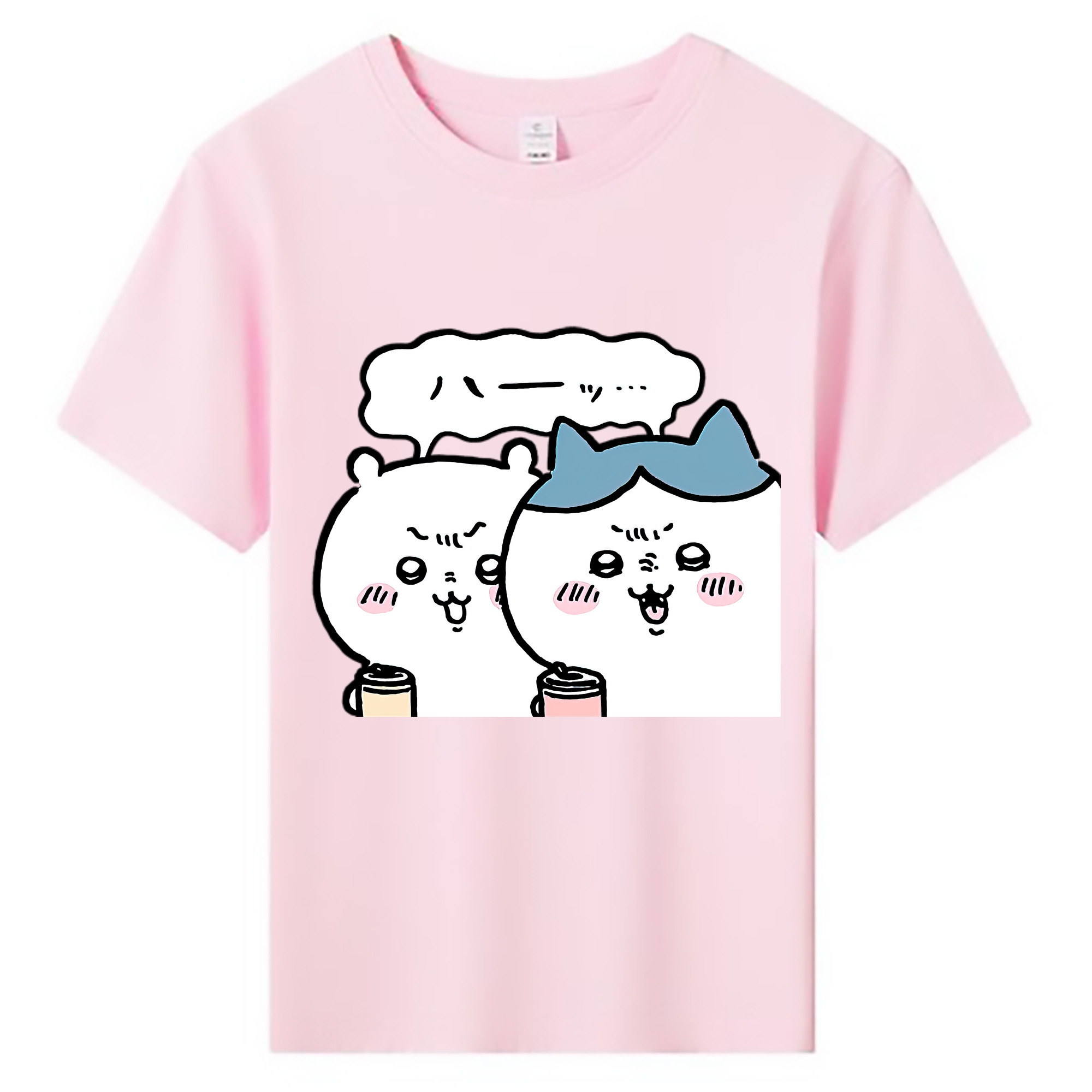 （画像用） ちいかわ ハチワレ Chii-kawa hachiware 綿100％キッズTシャツ（フロントプリント）