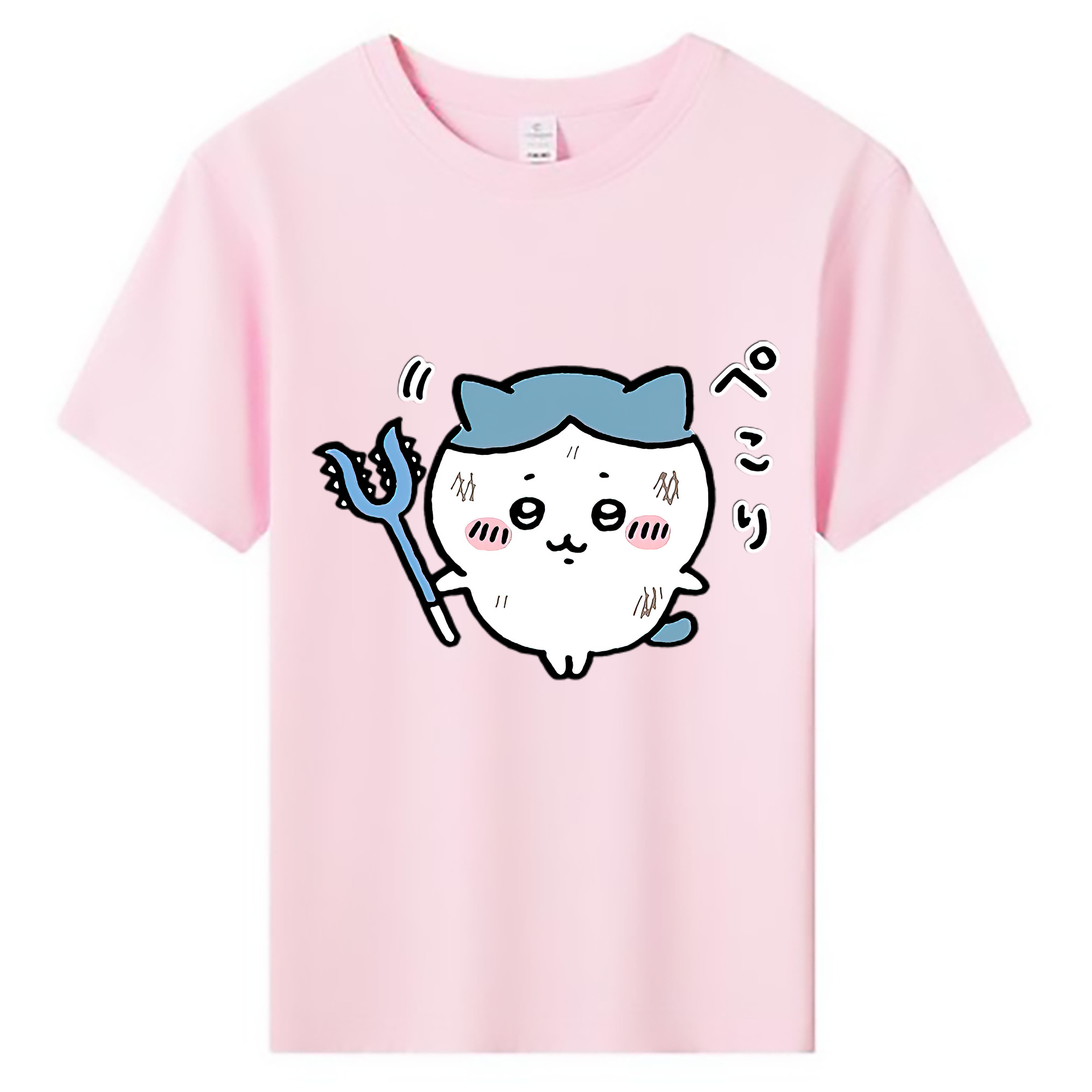 （画像用） ちいかわ ハチワレ Chii-kawa hachiware 綿100％キッズTシャツ（フロントプリント）