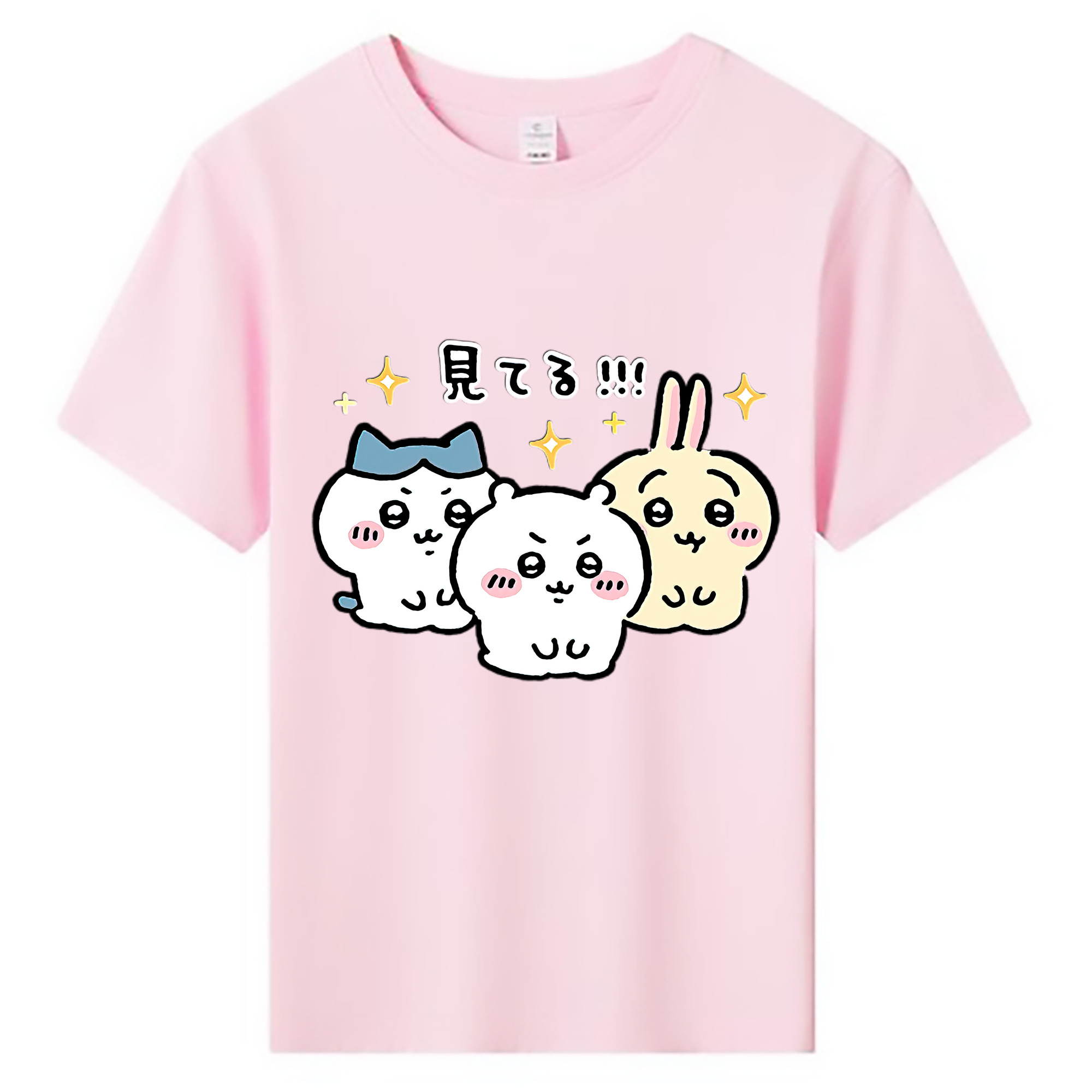 （画像用） ちいかわ ハチワレ Chii-kawa hachiware 綿100％キッズTシャツ（フロントプリント）