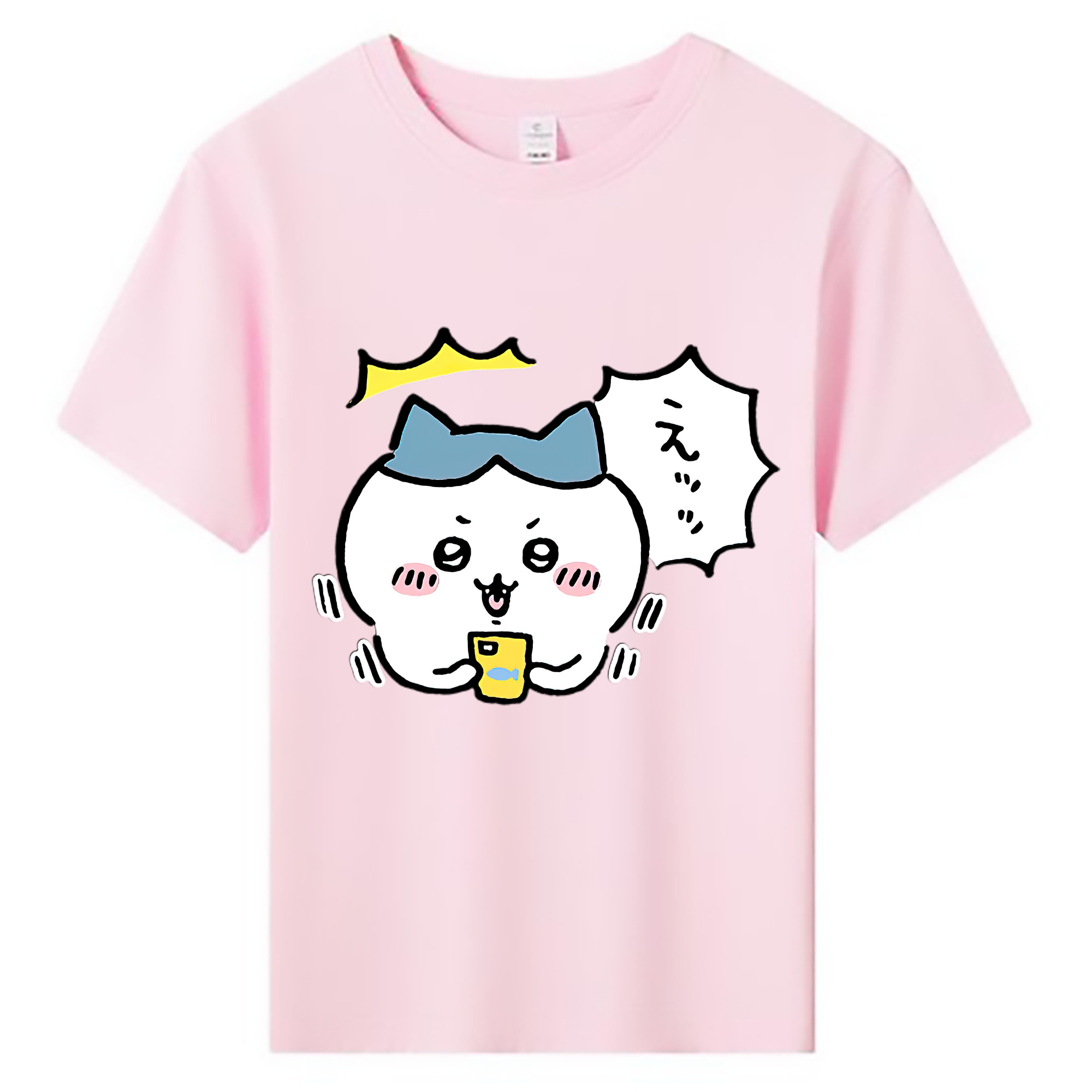 （画像用） ちいかわ ハチワレ Chii-kawa hachiware 綿100％キッズTシャツ（フロントプリント）
