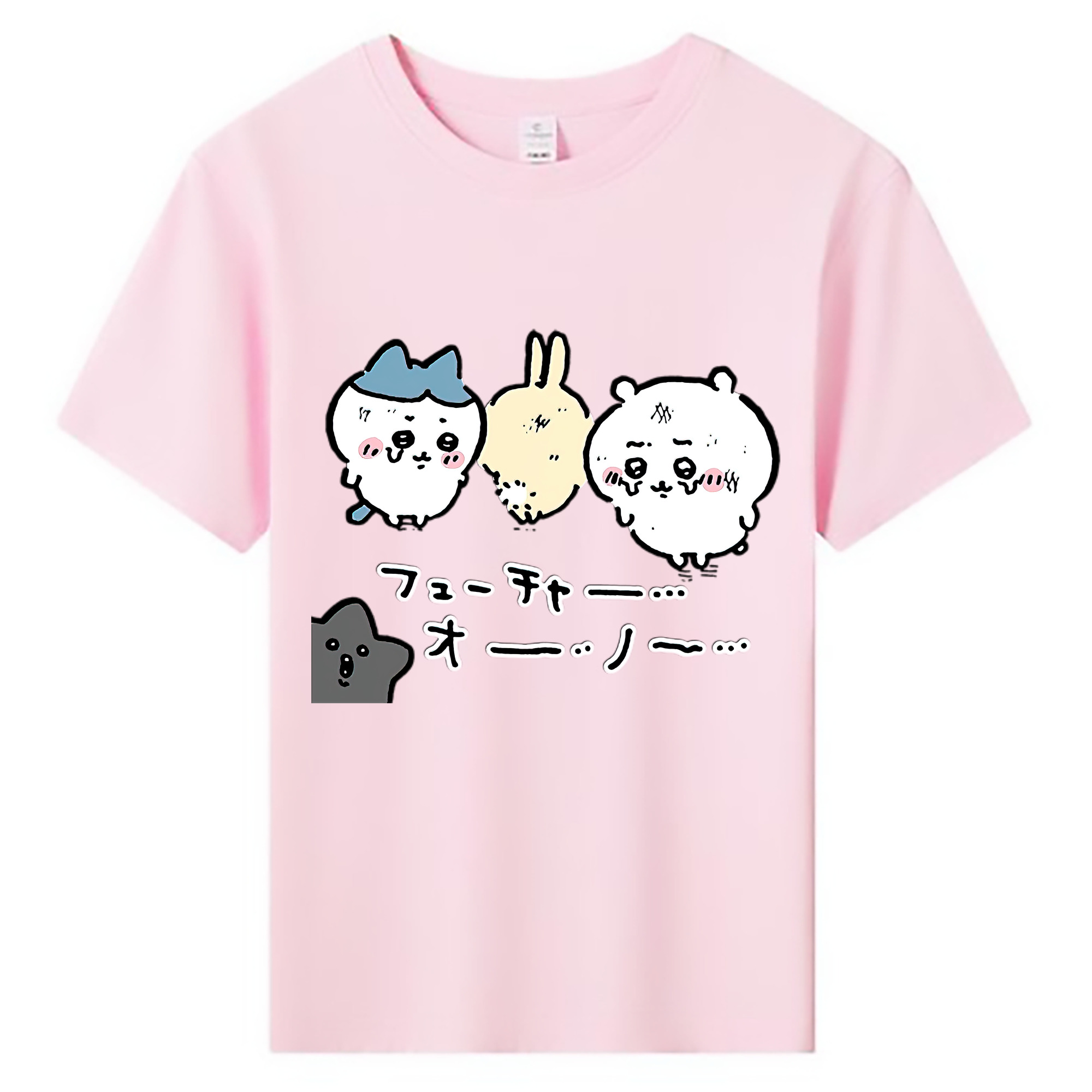 （画像用） ちいかわ ハチワレ Chii-kawa hachiware 綿100％キッズTシャツ（フロントプリント）