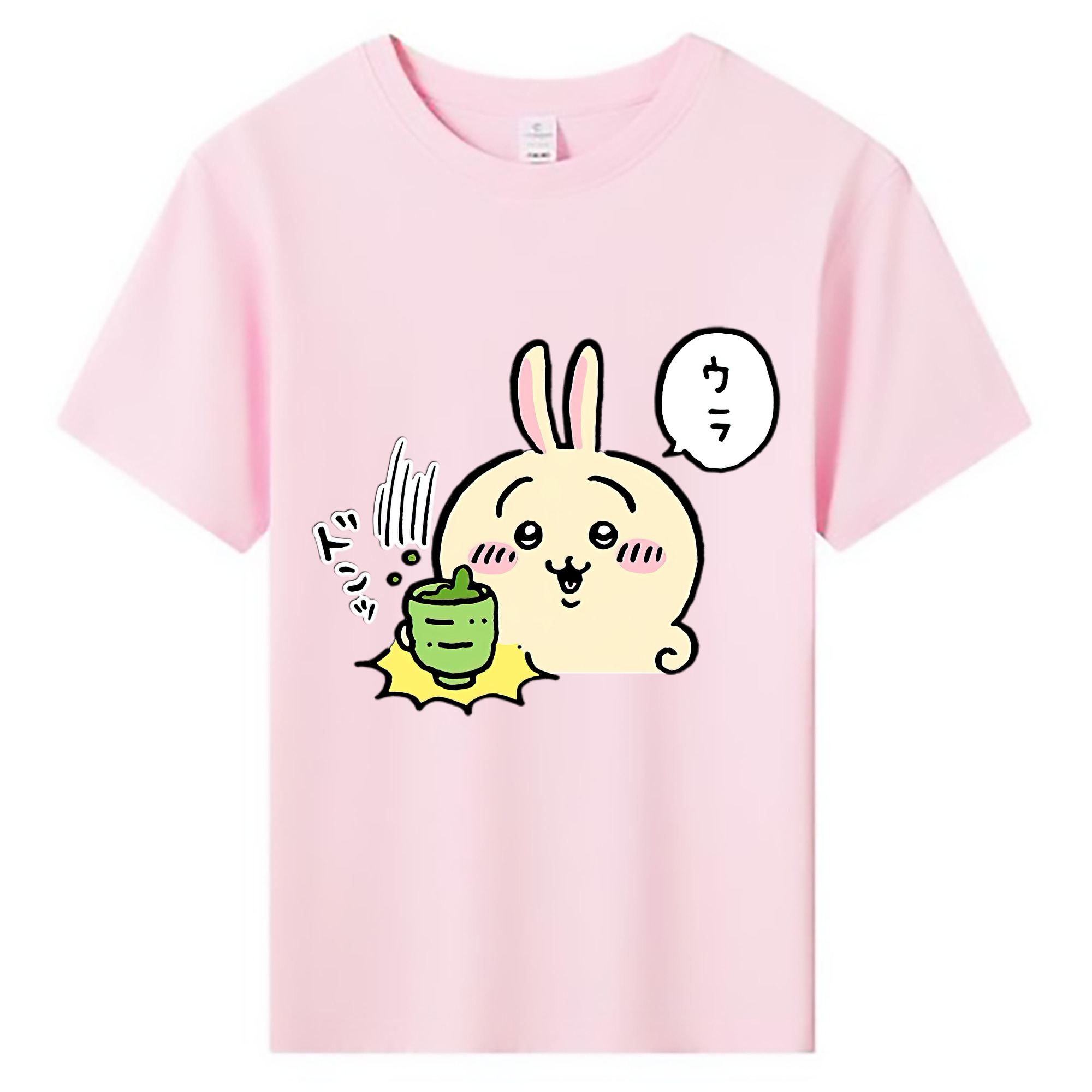 （画像用） ちいかわ うさぎ Chii-kawa usagi 綿100％キッズTシャツ（フロントプリント）