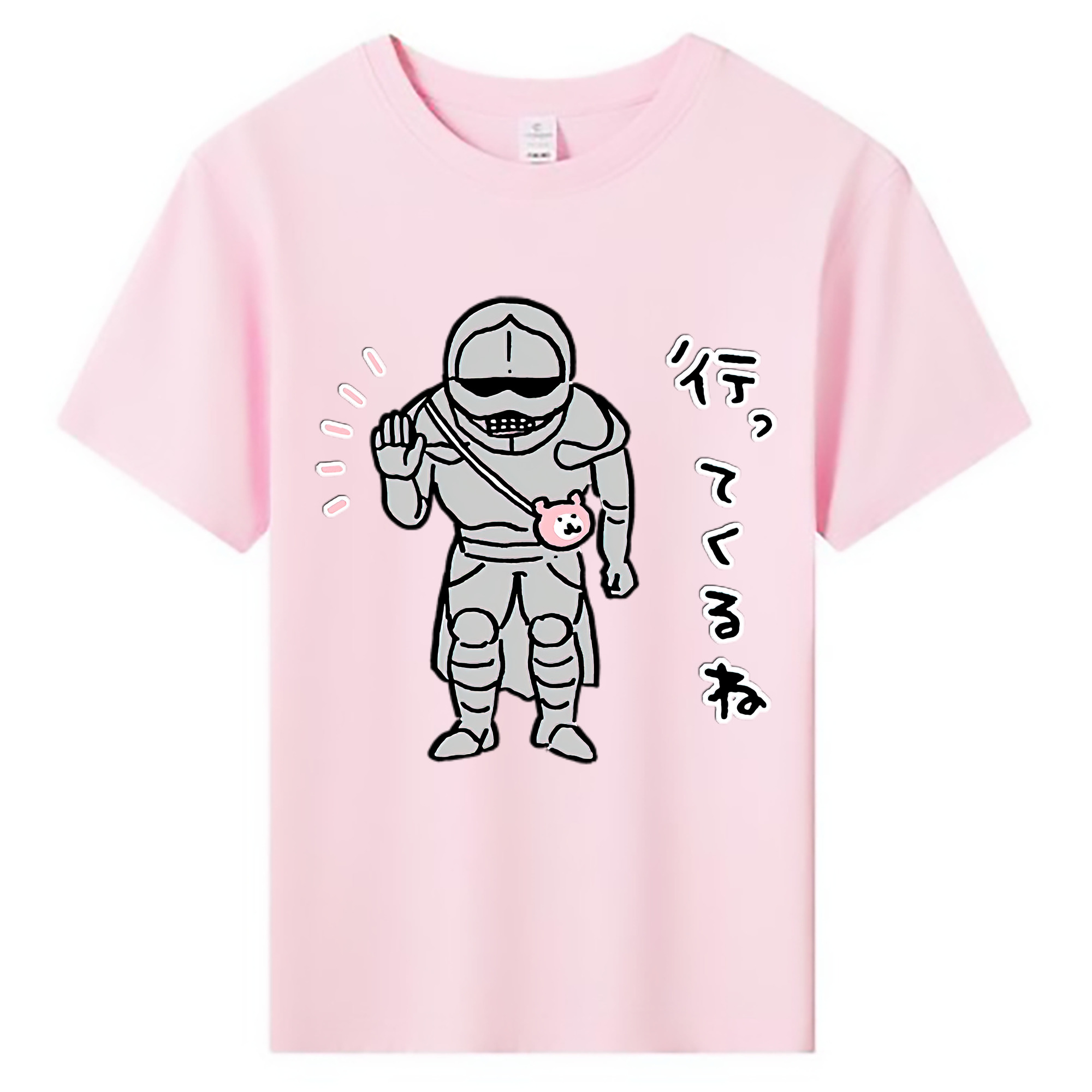 （画像用） ちいかわ 労働の鎧さん Chii-kawa Mr. Armor of Labor 綿100％キッズTシャツ（フロントプリント）