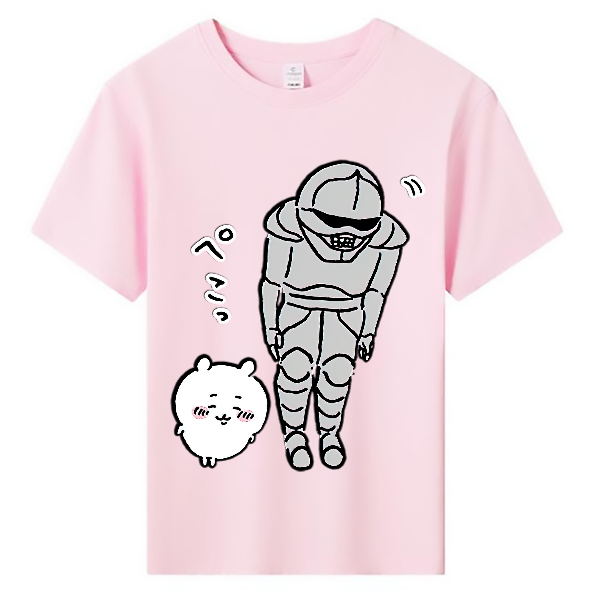 （画像用） ちいかわ 労働の鎧さん Chii-kawa Mr. Armor of Labor 綿100％キッズTシャツ（フロントプリント）