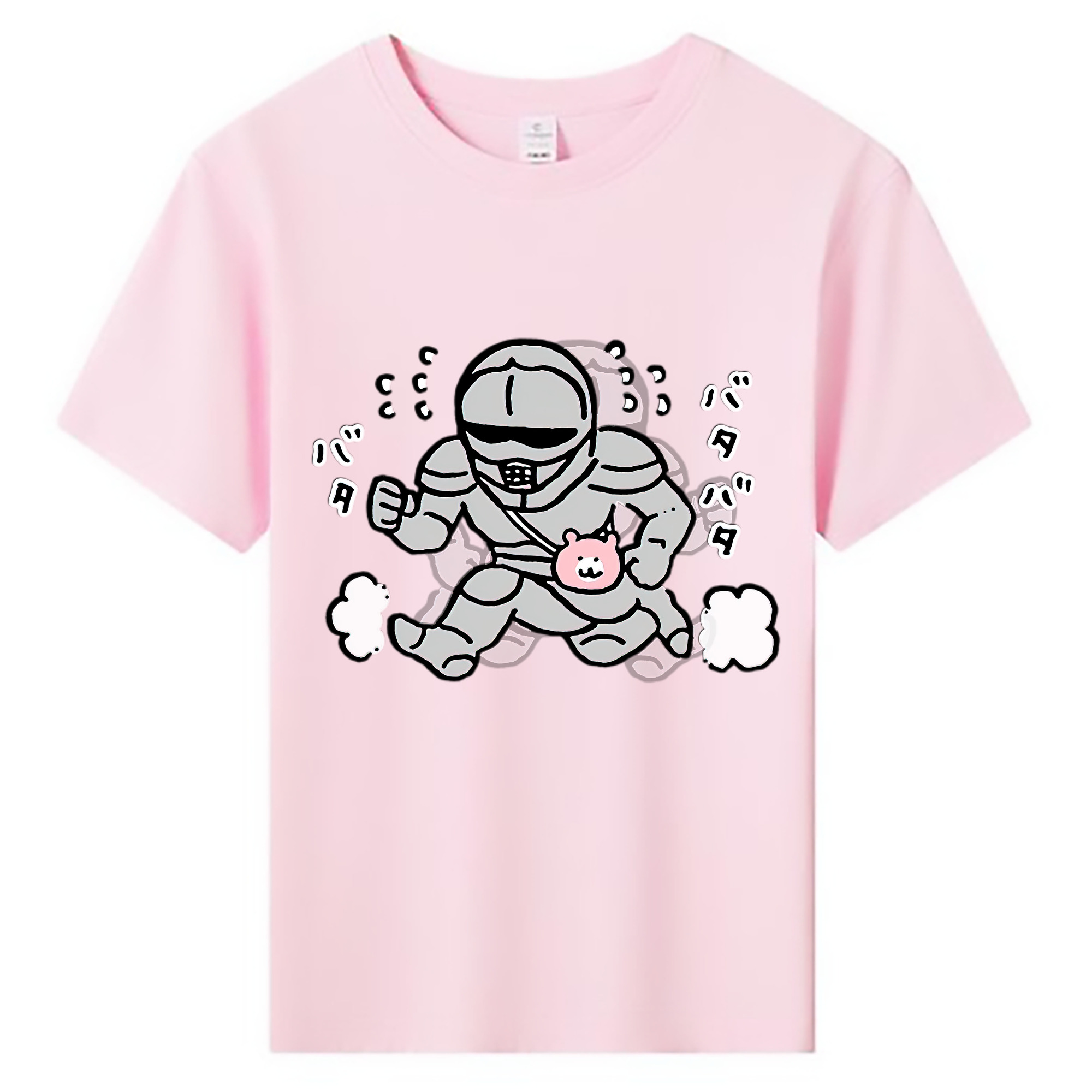 （画像用） ちいかわ 労働の鎧さん Chii-kawa Mr. Armor of Labor 綿100％キッズTシャツ（フロントプリント）