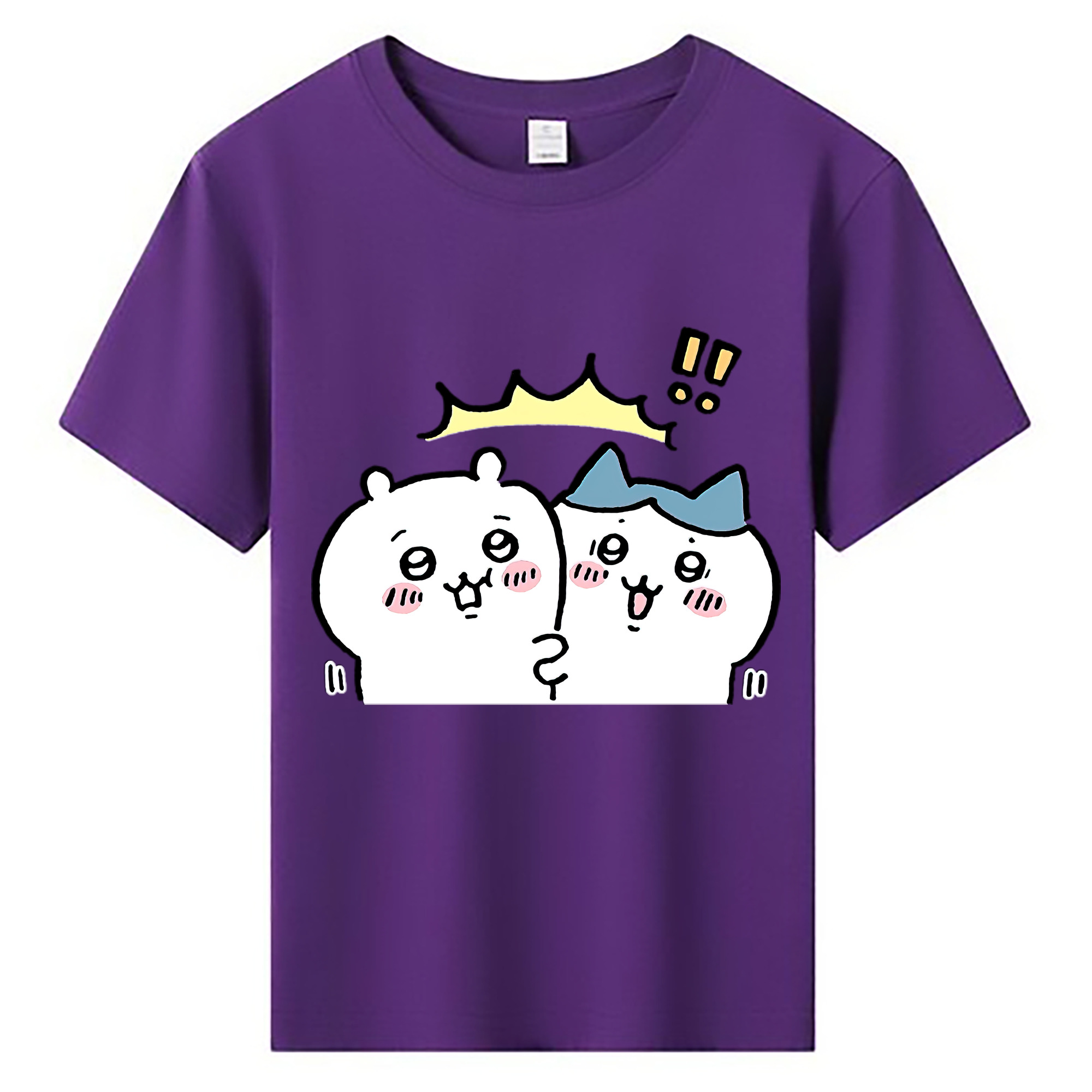 （画像用） ちいかわ ハチワレ Chii-kawa hachiware 綿100％キッズTシャツ（フロントプリント）