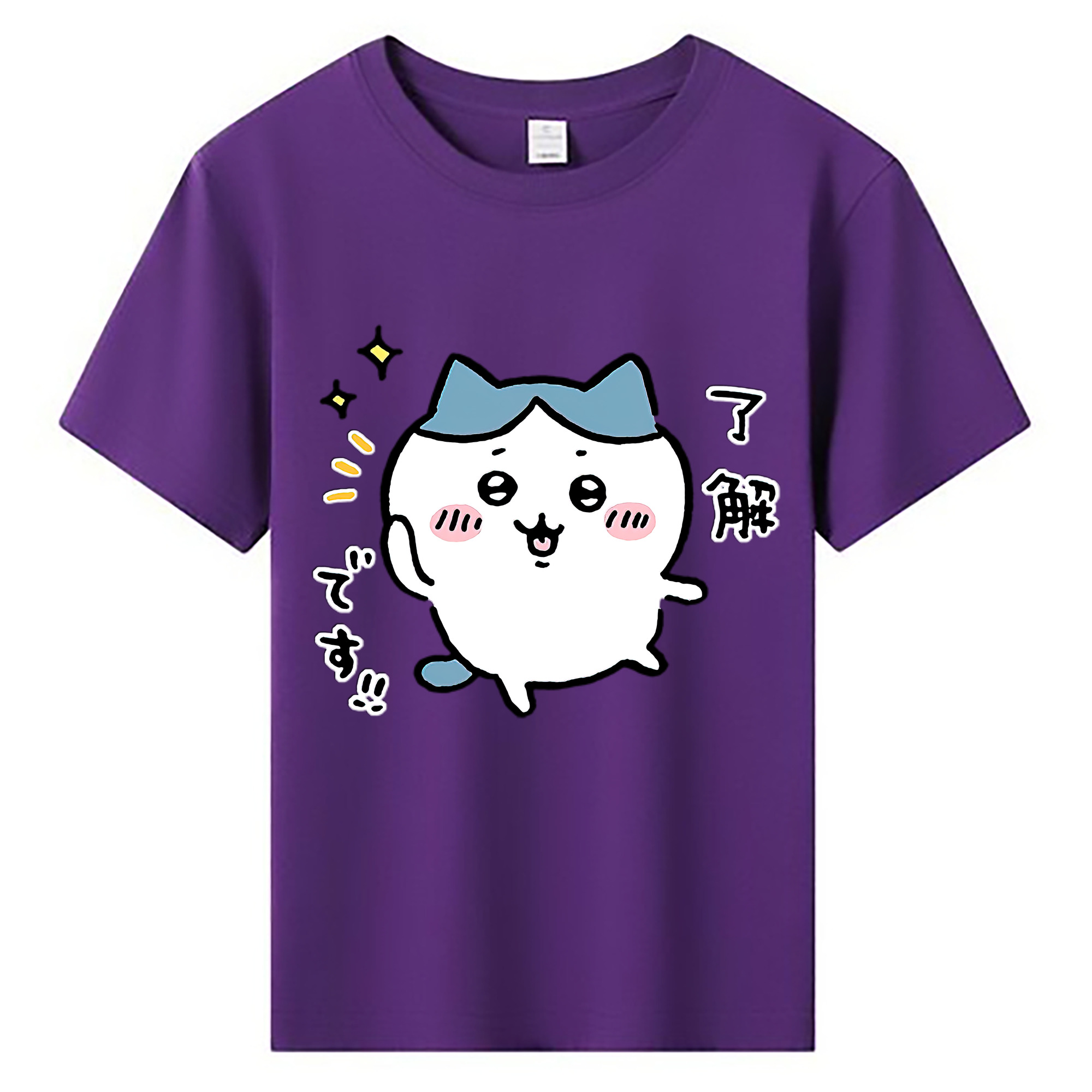 （画像用） ちいかわ ハチワレ Chii-kawa hachiware 綿100％キッズTシャツ（フロントプリント）