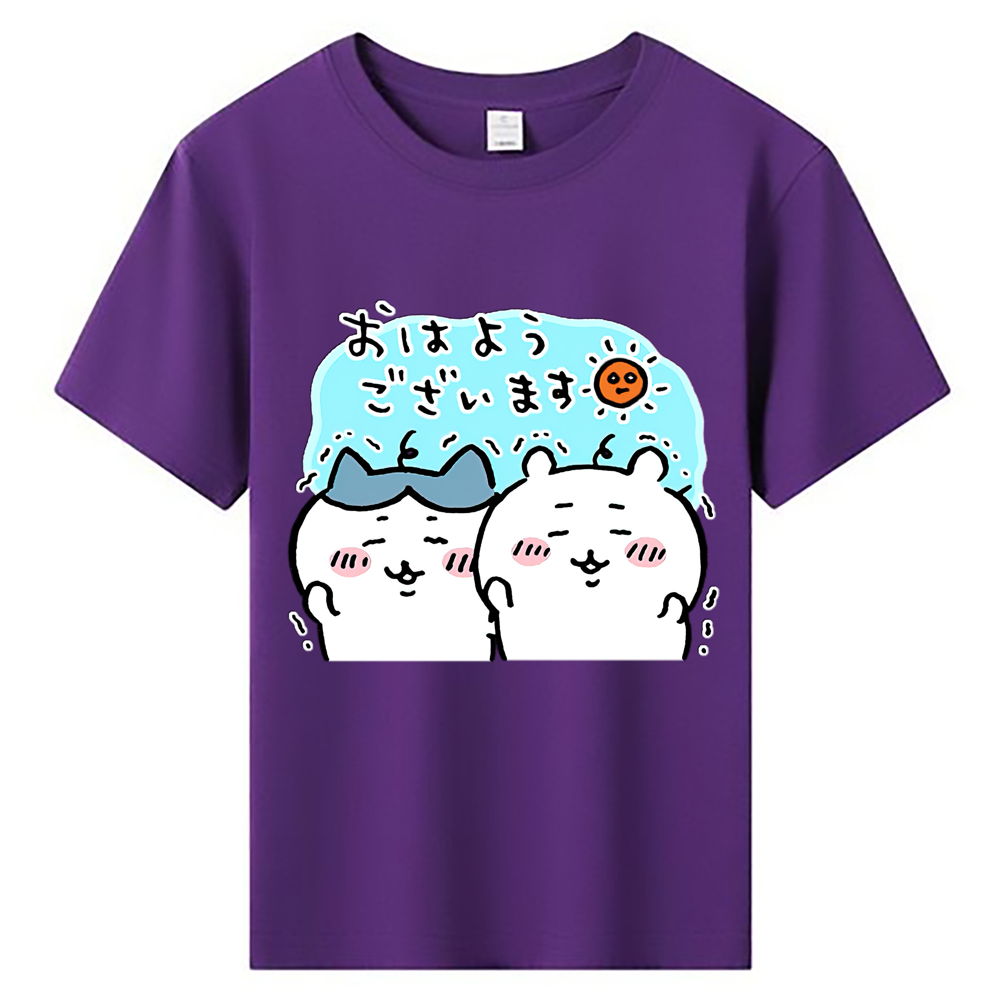 （画像用） ちいかわ ハチワレ Chii-kawa hachiware 綿100％キッズTシャツ（フロントプリント）