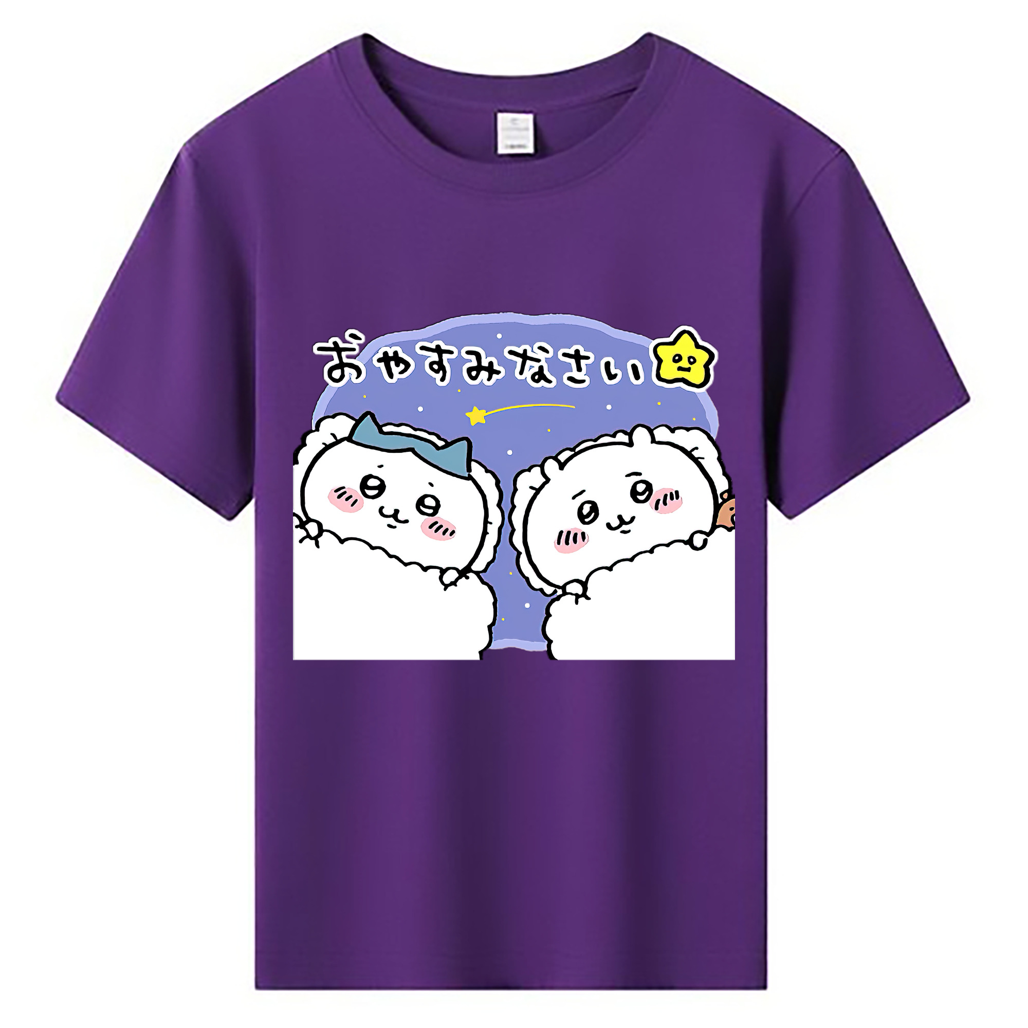 （画像用） ちいかわ ハチワレ Chii-kawa hachiware 綿100％キッズTシャツ（フロントプリント）