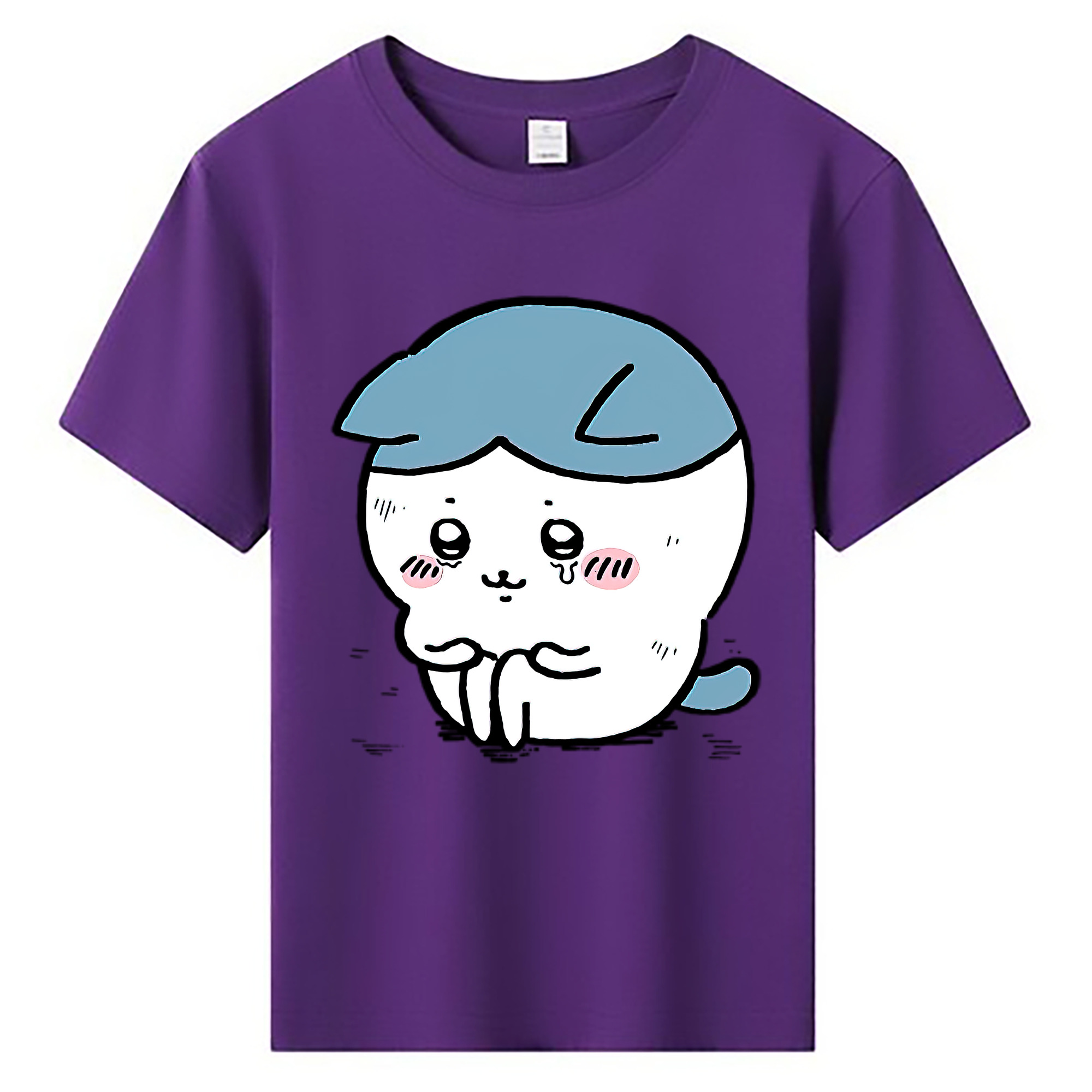 （画像用） ちいかわ ハチワレ Chii-kawa hachiware 綿100％キッズTシャツ（フロントプリント）
