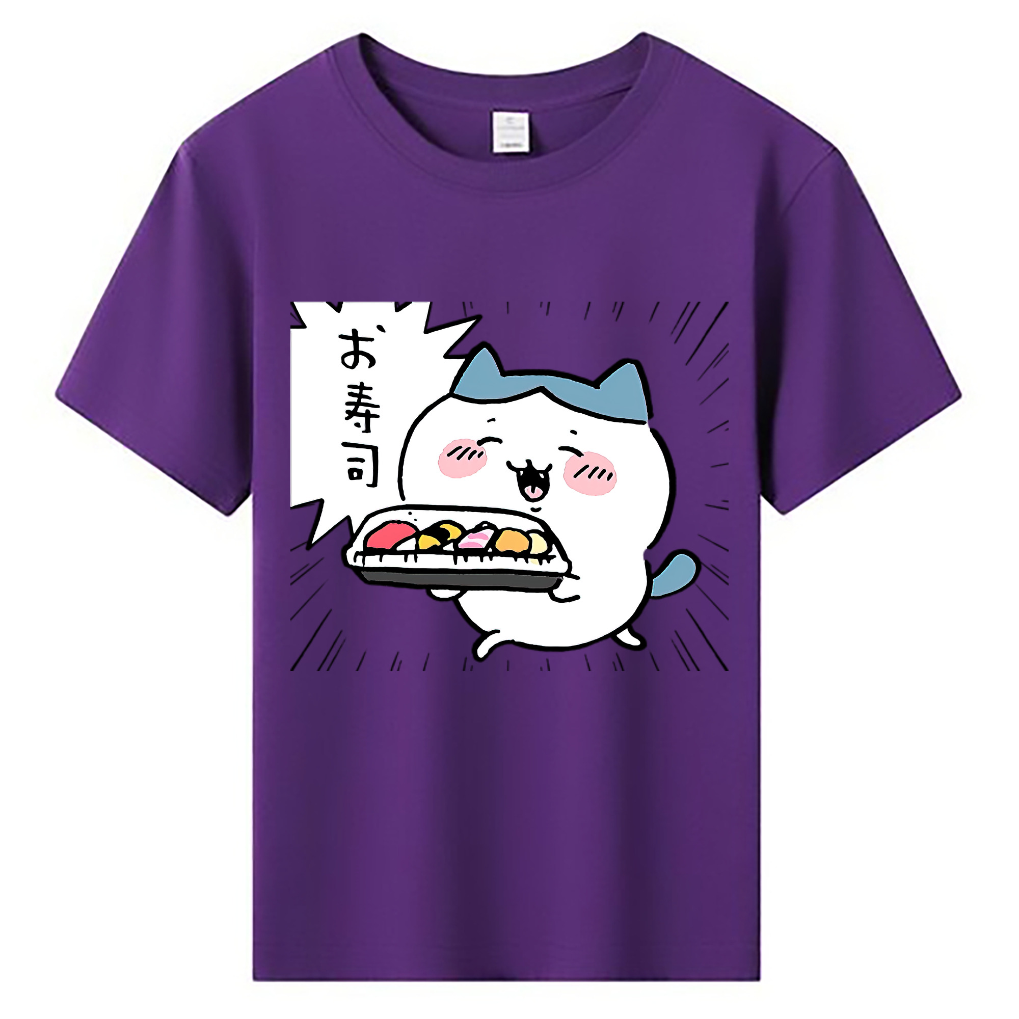 （画像用） ちいかわ ハチワレ Chii-kawa hachiware 綿100％キッズTシャツ（フロントプリント）