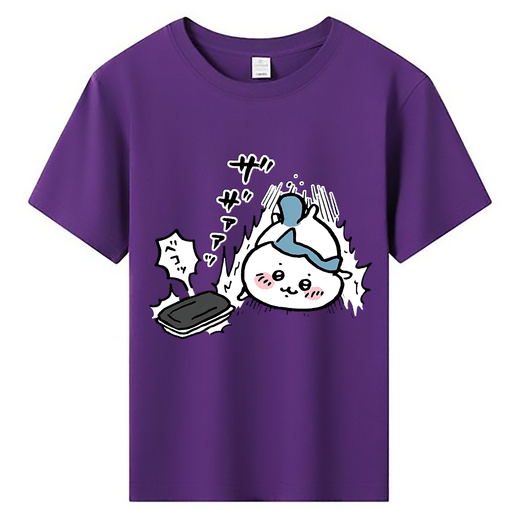 （画像用） ちいかわ ハチワレ Chii-kawa hachiware 綿100％キッズTシャツ（フロントプリント）