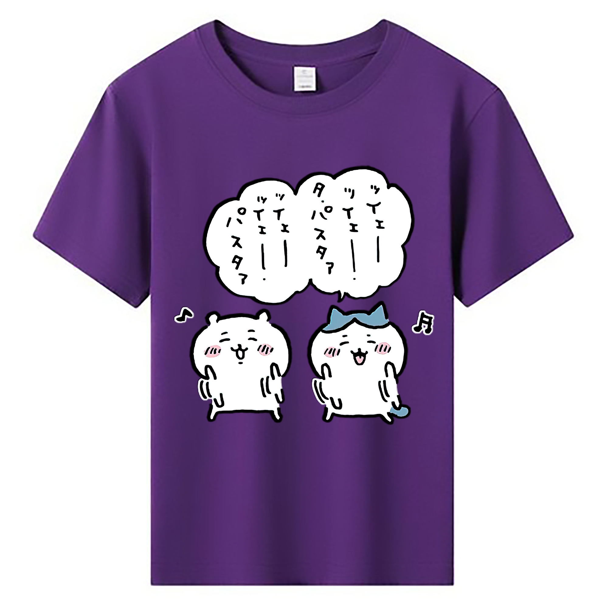 （画像用） ちいかわ ハチワレ Chii-kawa hachiware 綿100％キッズTシャツ（フロントプリント）