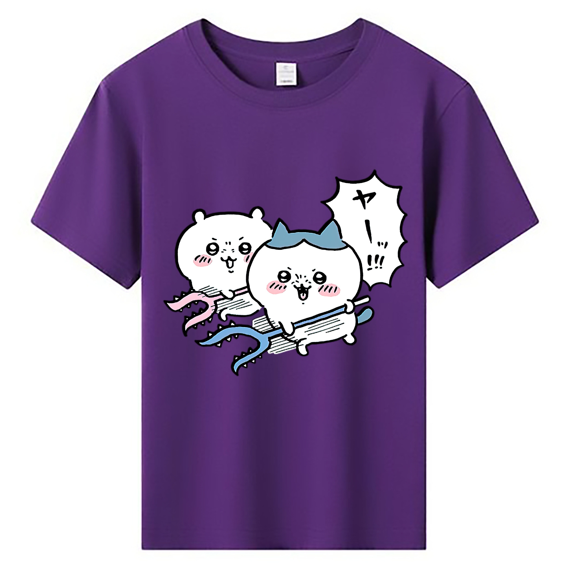 （画像用） ちいかわ ハチワレ Chii-kawa hachiware 綿100％キッズTシャツ（フロントプリント）