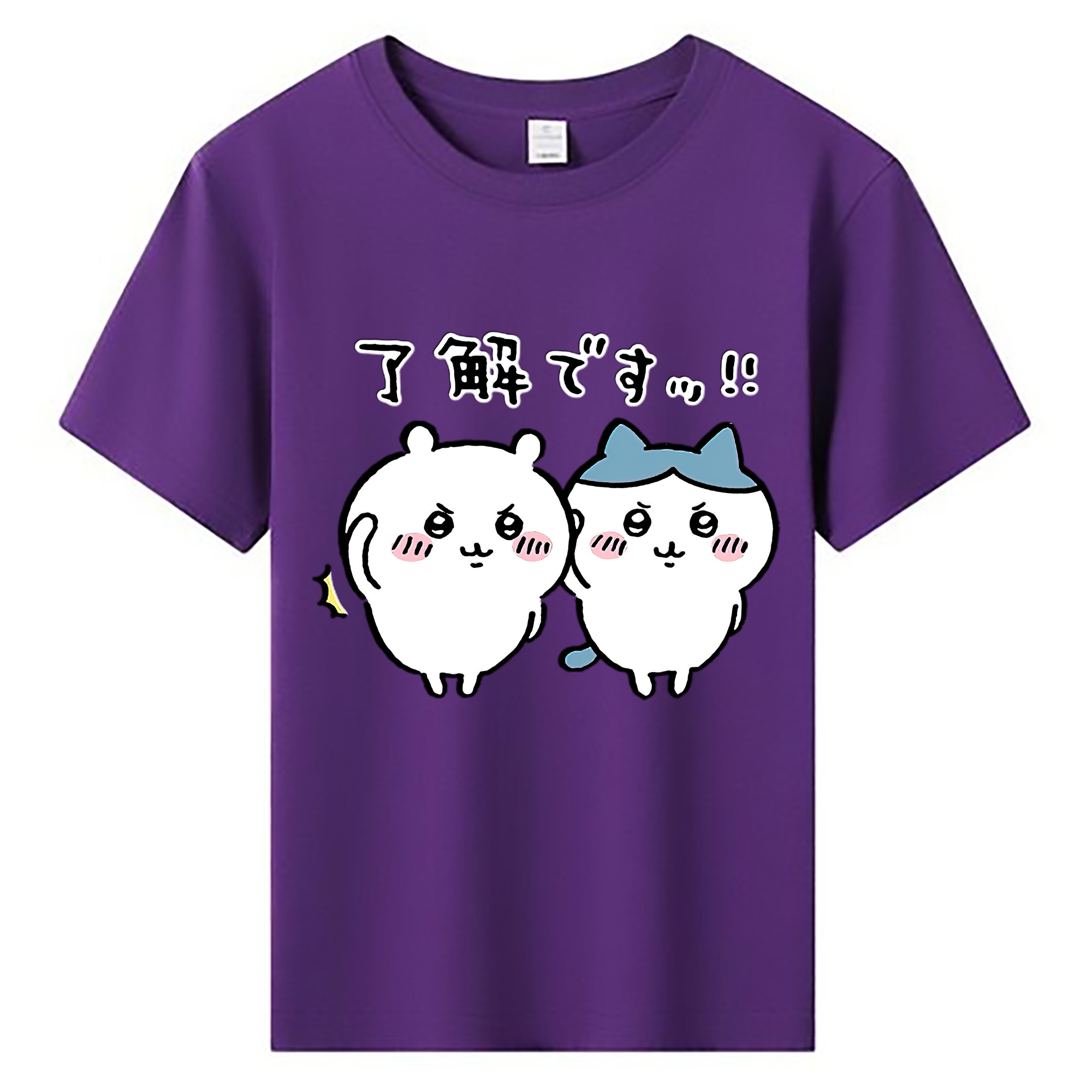 （画像用） ちいかわ ハチワレ Chii-kawa hachiware 綿100％キッズTシャツ（フロントプリント）