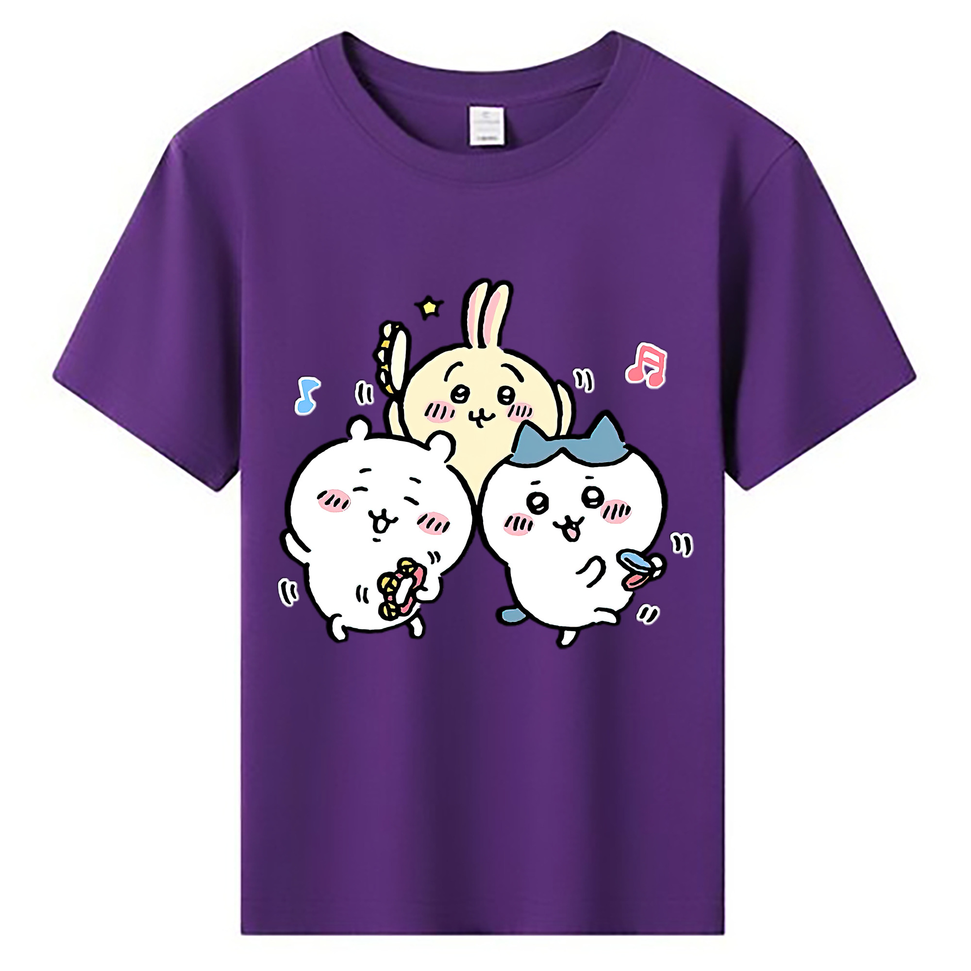 （画像用） ちいかわ ハチワレ Chii-kawa hachiware 綿100％キッズTシャツ（フロントプリント）