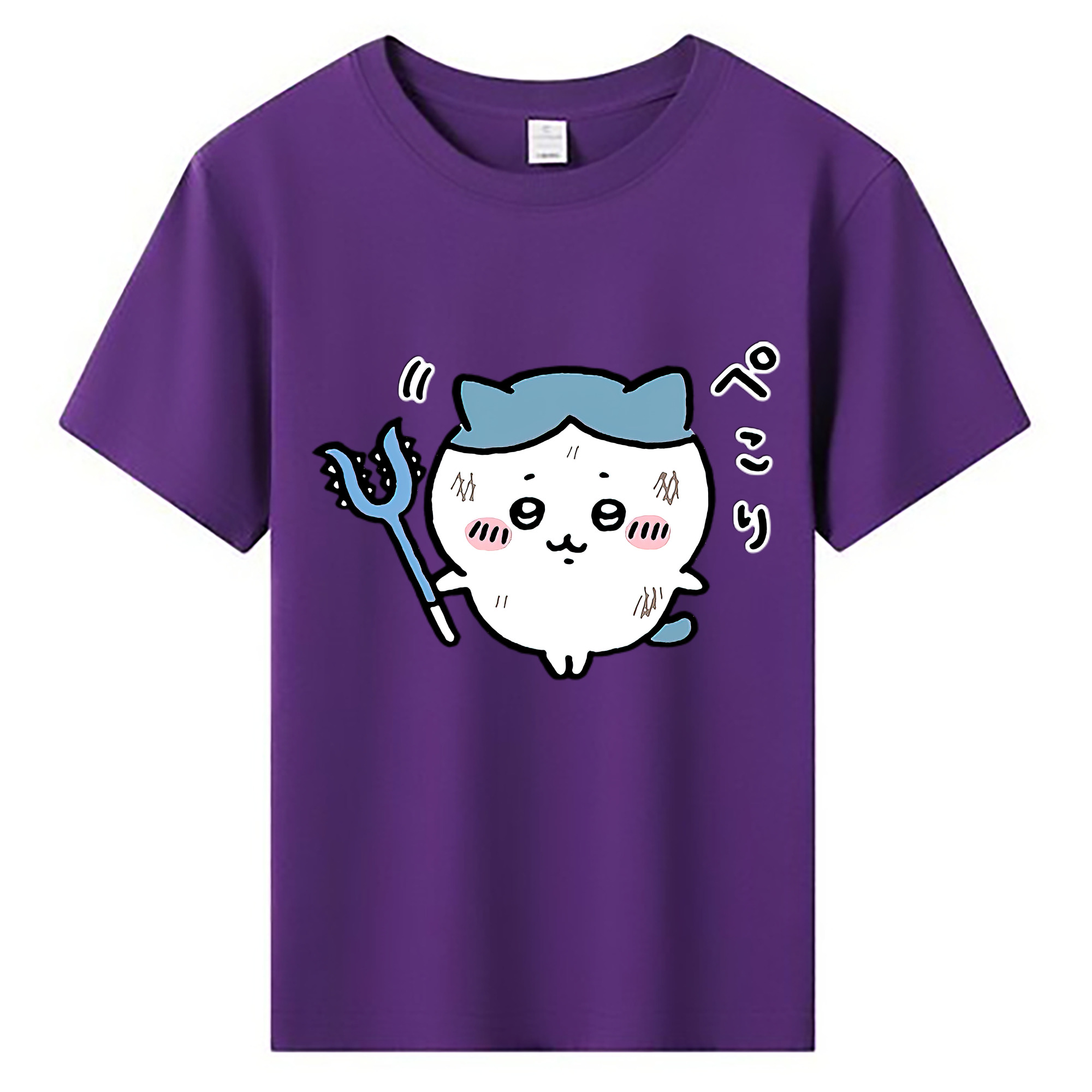（画像用） ちいかわ ハチワレ Chii-kawa hachiware 綿100％キッズTシャツ（フロントプリント）