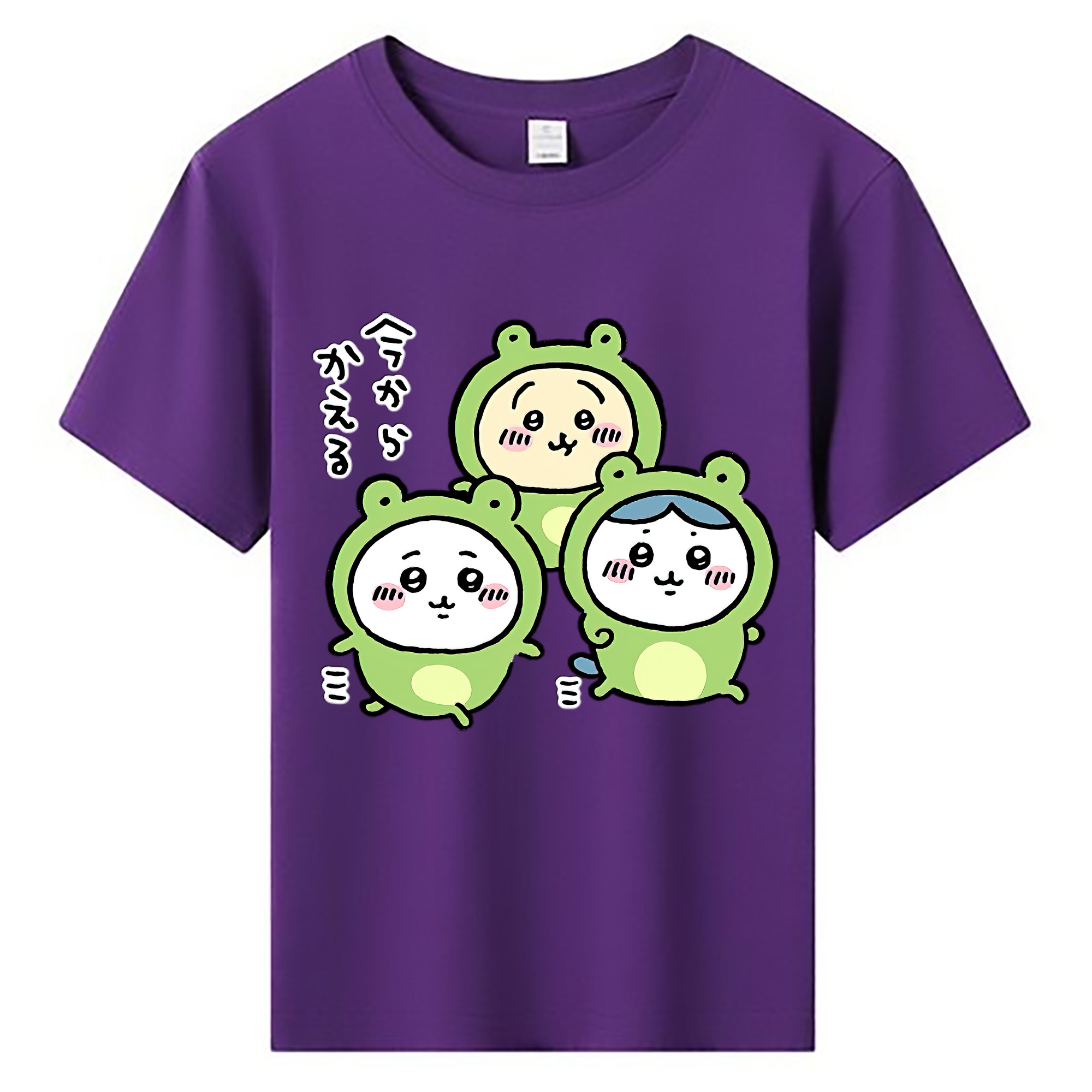 （画像用） ちいかわ ハチワレ Chii-kawa hachiware 綿100％キッズTシャツ（フロントプリント）