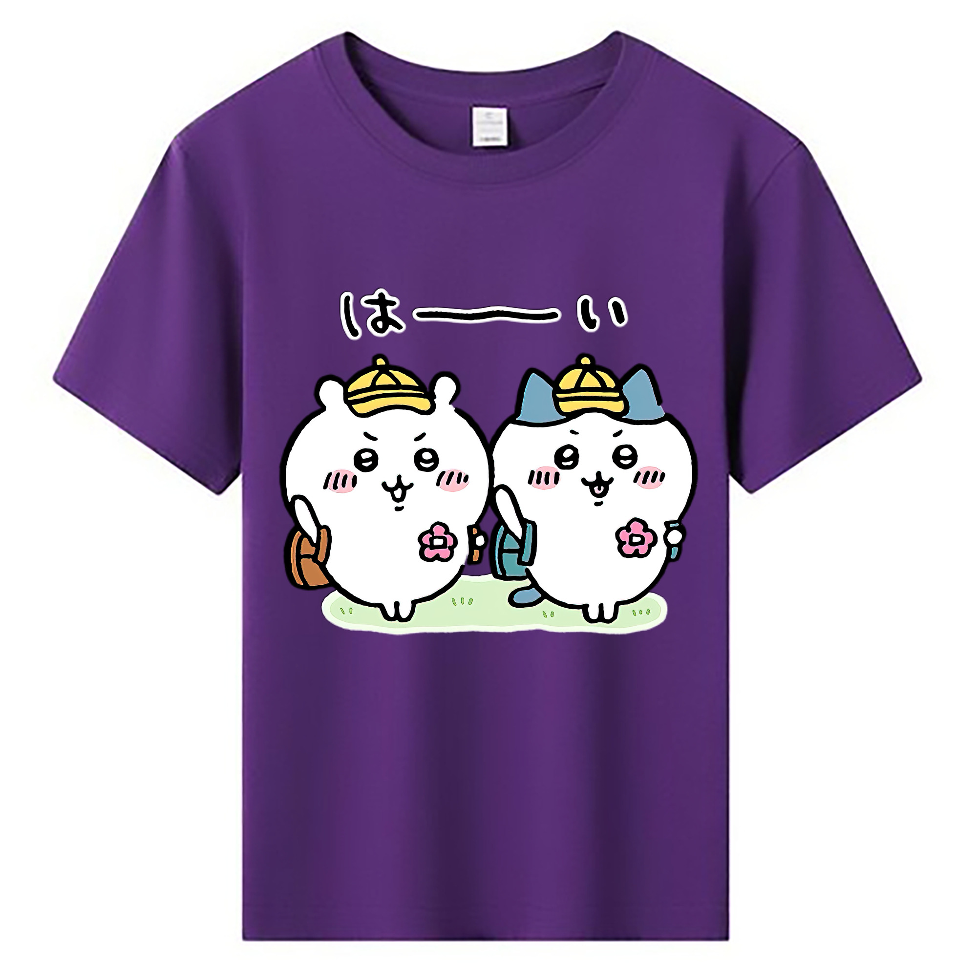 （画像用） ちいかわ ハチワレ Chii-kawa hachiware 綿100％キッズTシャツ（フロントプリント）