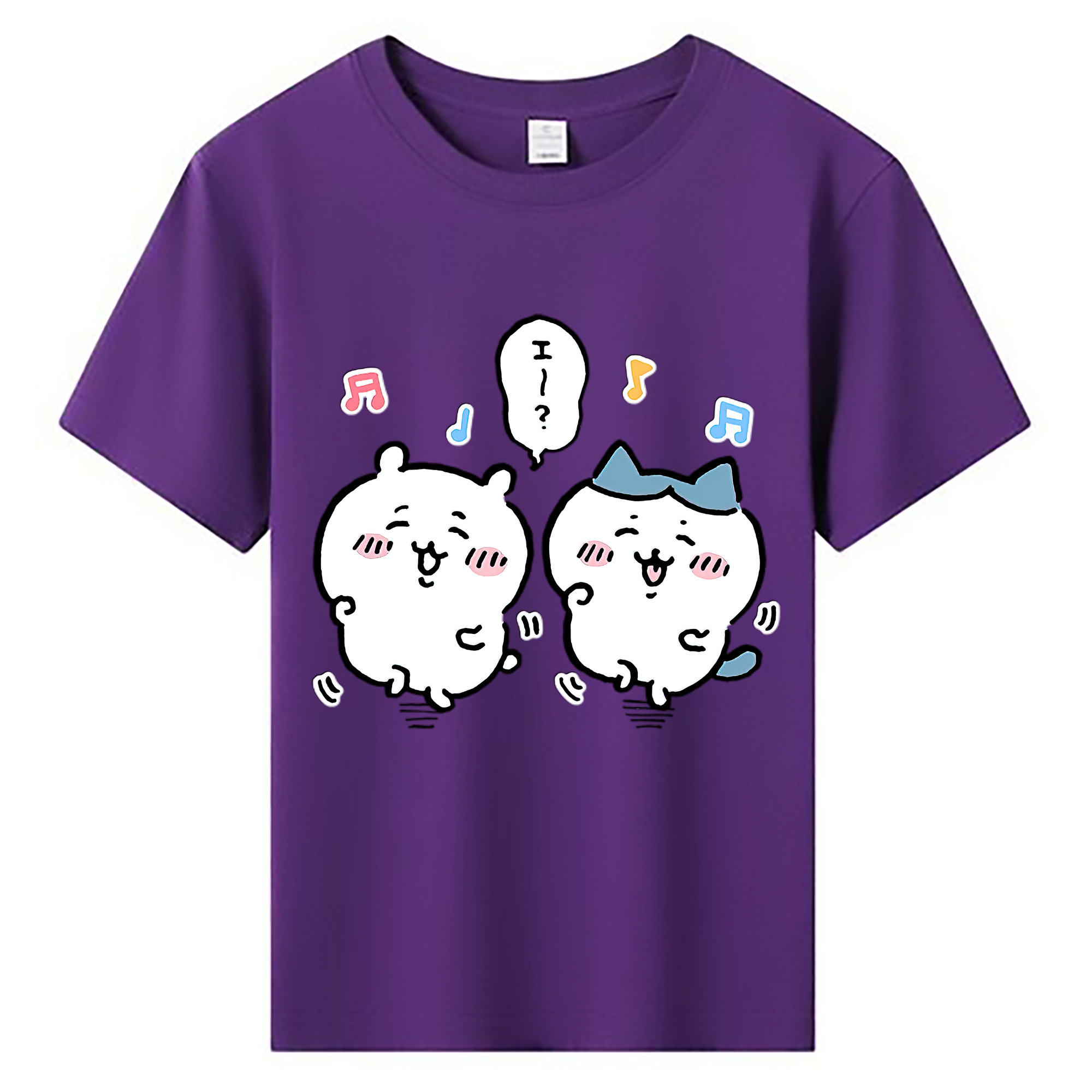 （画像用） ちいかわ ハチワレ Chii-kawa hachiware 綿100％キッズTシャツ（フロントプリント）