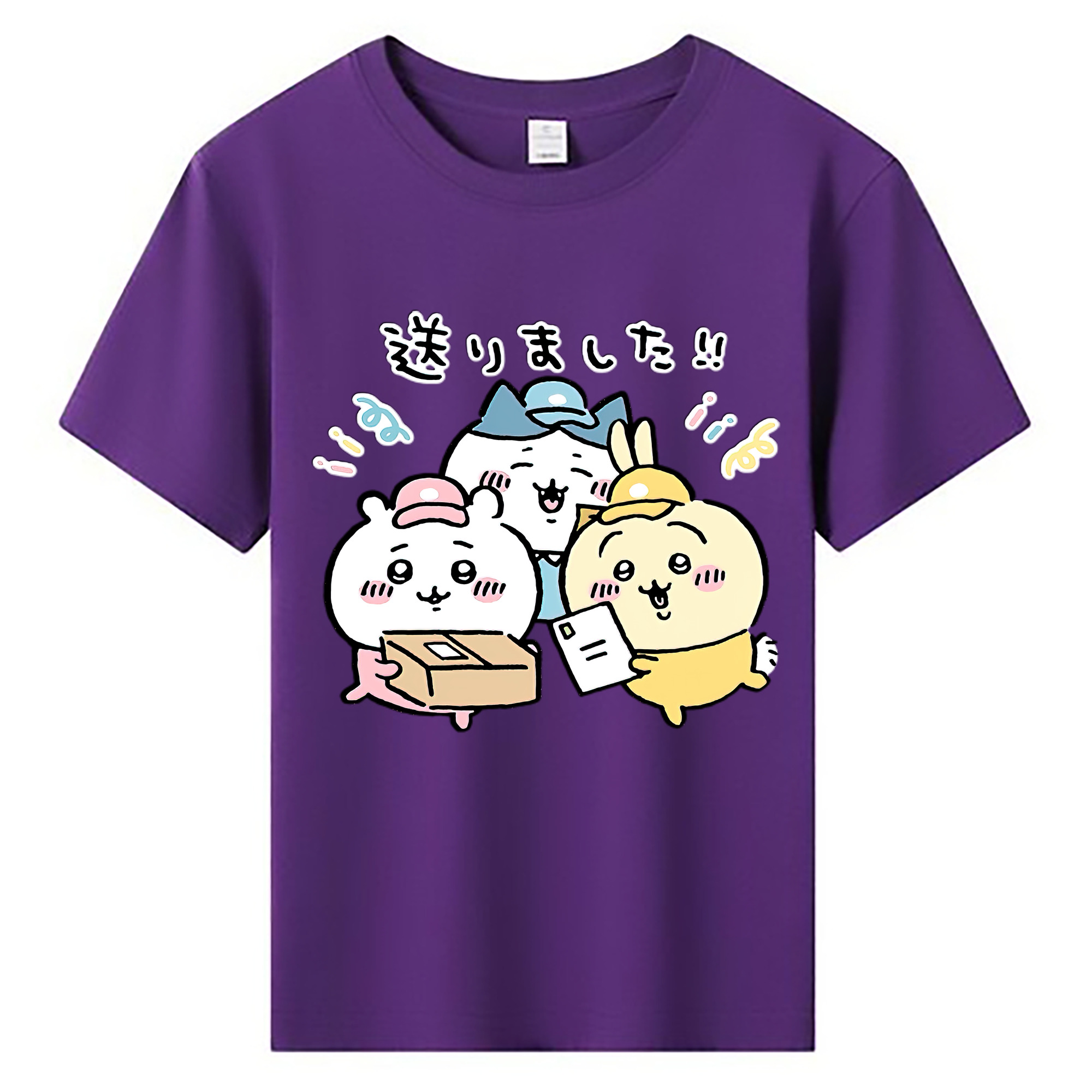 （画像用） ちいかわ ハチワレ Chii-kawa hachiware 綿100％キッズTシャツ（フロントプリント）