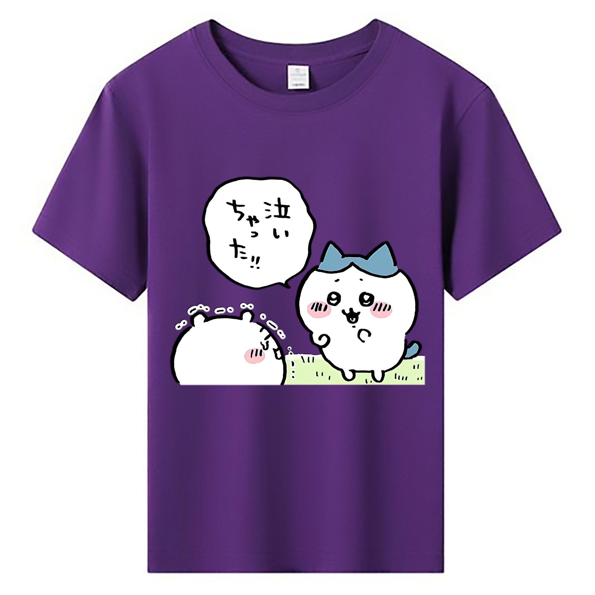 （画像用） ちいかわ ハチワレ Chii-kawa hachiware 綿100％キッズTシャツ（フロントプリント）