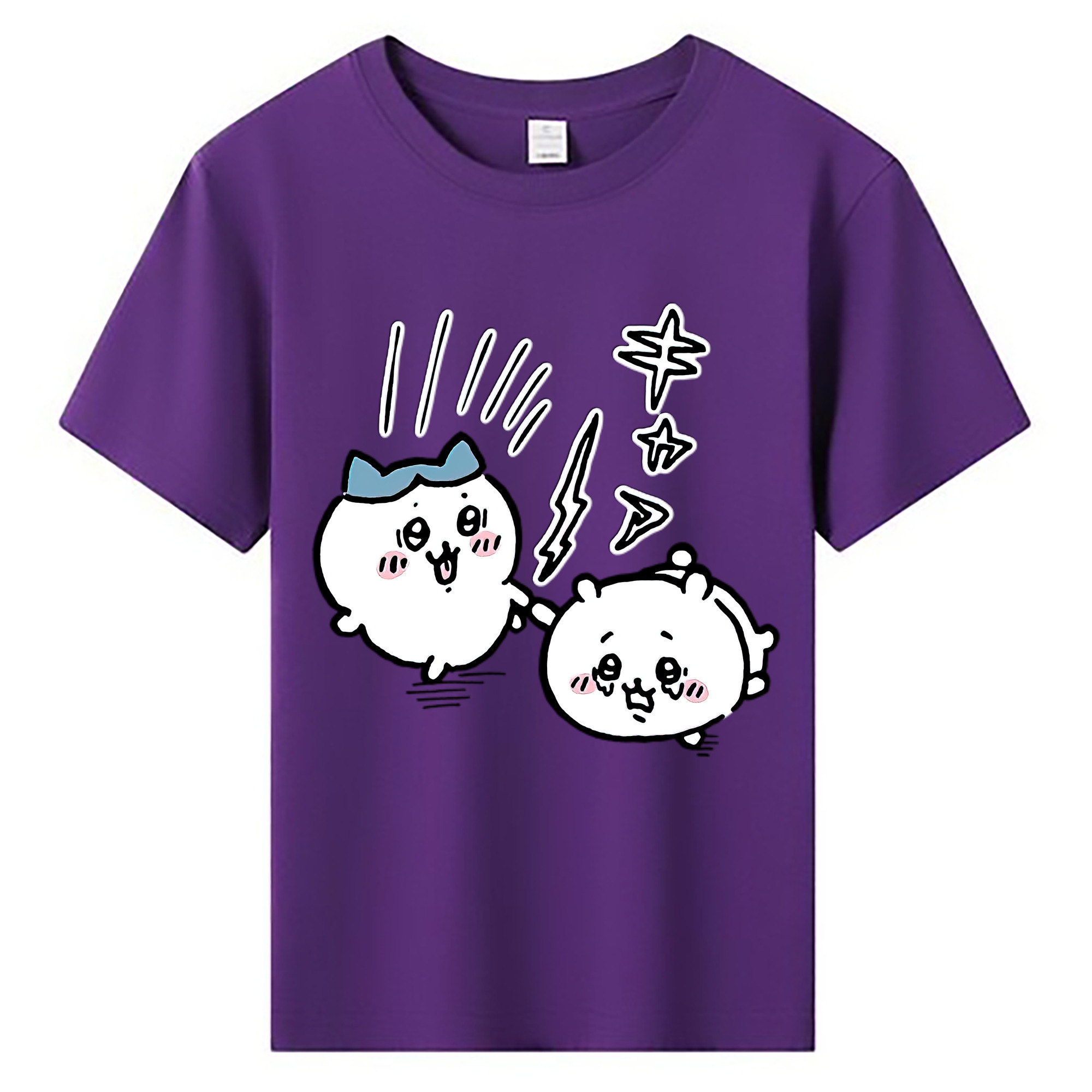 （画像用） ちいかわ ハチワレ Chii-kawa hachiware 綿100％キッズTシャツ（フロントプリント）