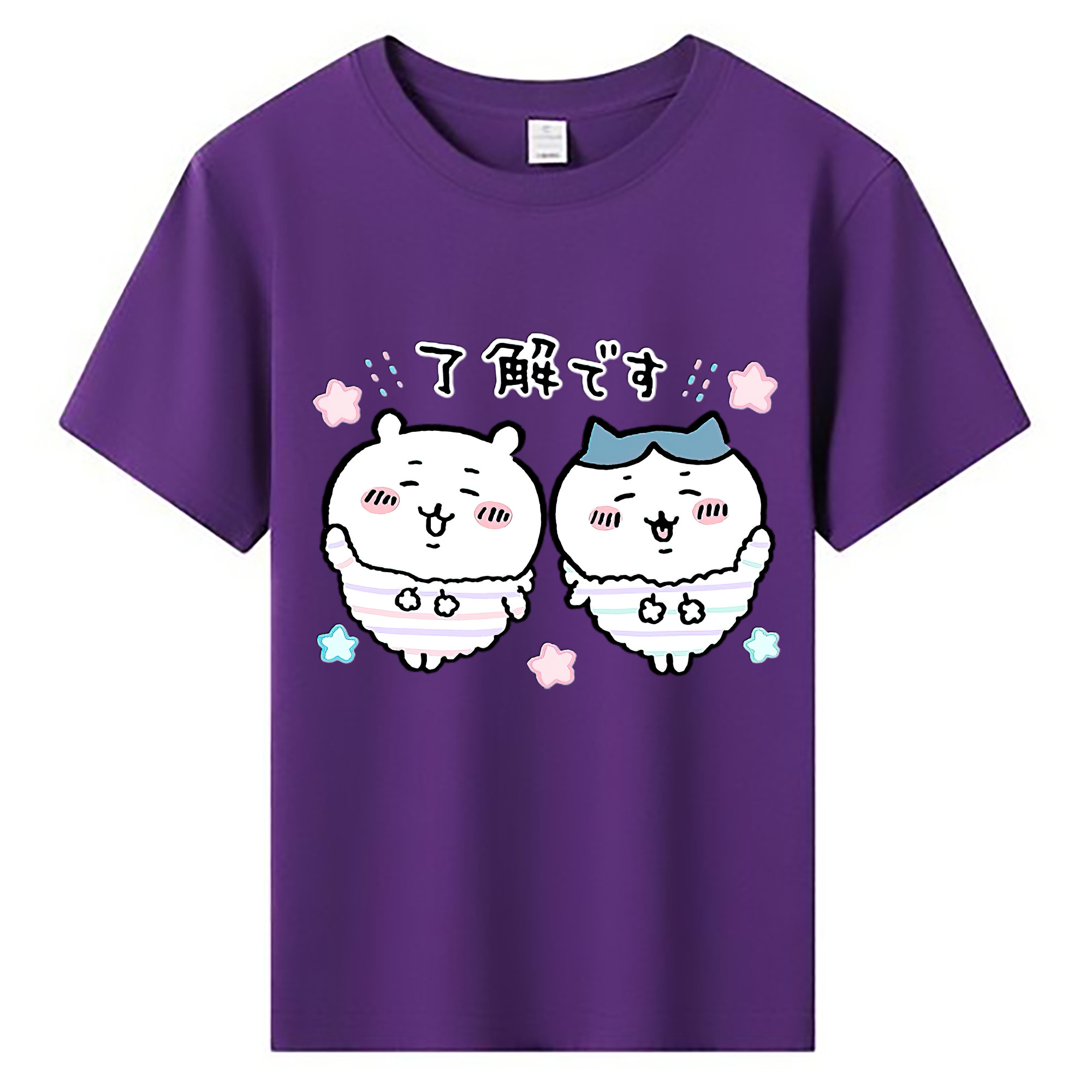（画像用） ちいかわ ハチワレ Chii-kawa hachiware 綿100％キッズTシャツ（フロントプリント）