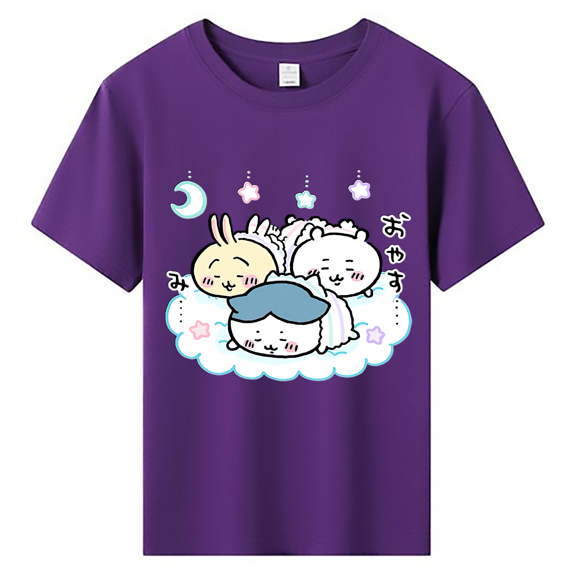 （画像用） ちいかわ ハチワレ Chii-kawa hachiware 綿100％キッズTシャツ（フロントプリント）