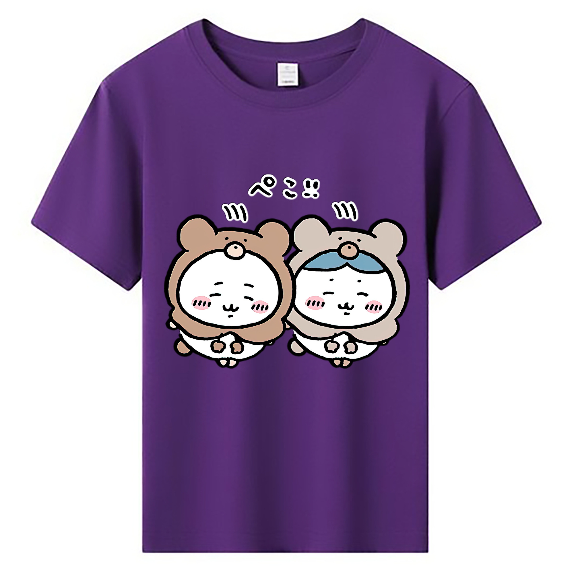 （画像用） ちいかわ ハチワレ Chii-kawa hachiware 綿100％キッズTシャツ（フロントプリント）