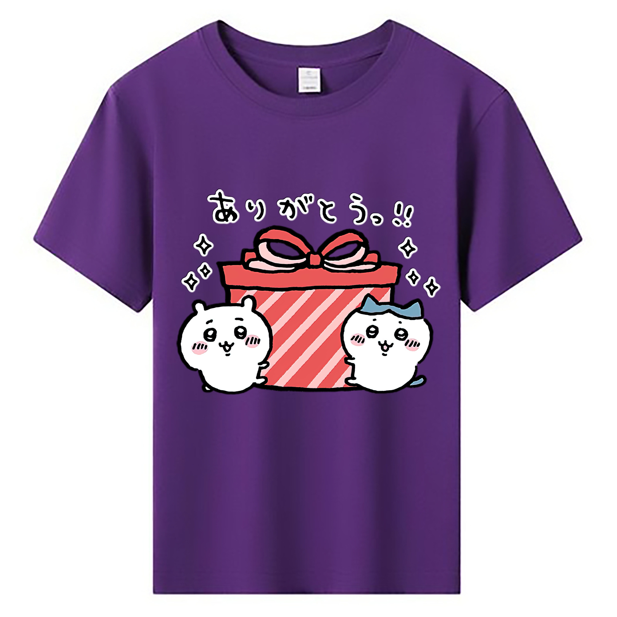 （画像用） ちいかわ ハチワレ Chii-kawa hachiware 綿100％キッズTシャツ（フロントプリント）