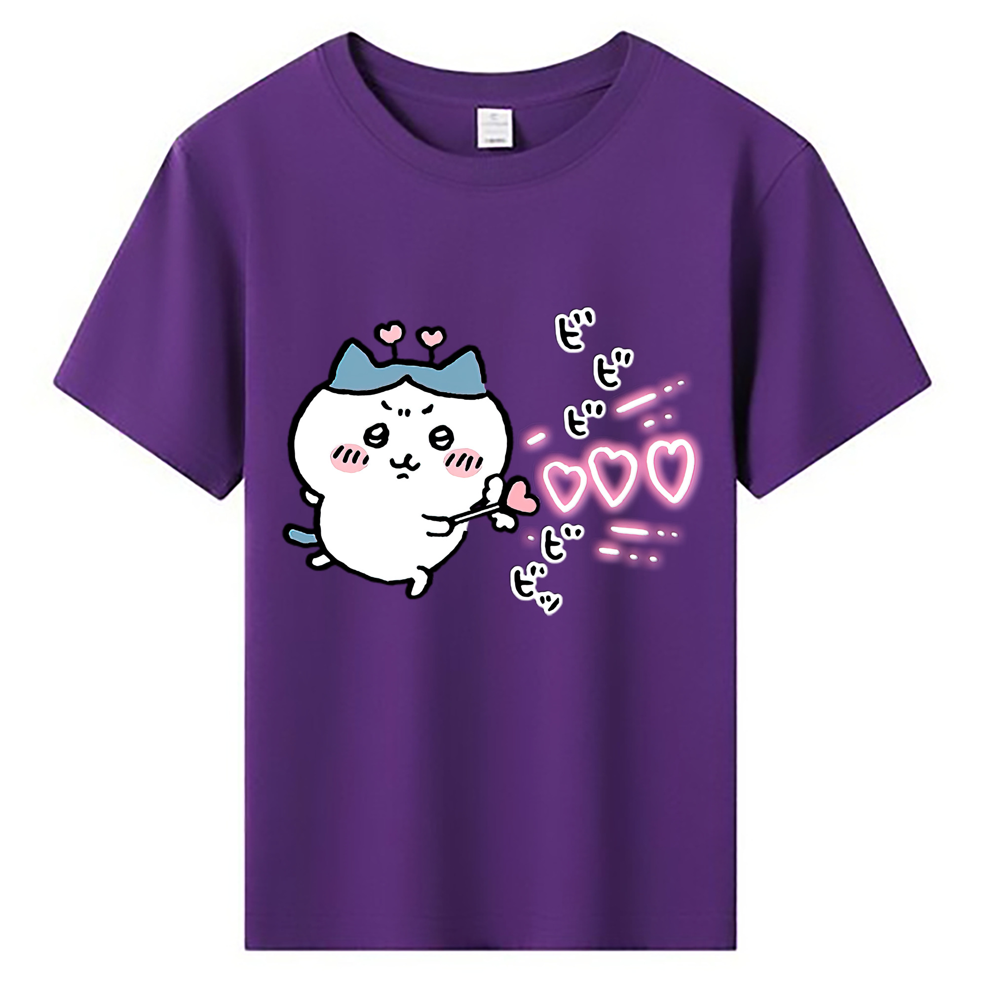 （画像用） ちいかわ ハチワレ Chii-kawa hachiware 綿100％キッズTシャツ（フロントプリント）