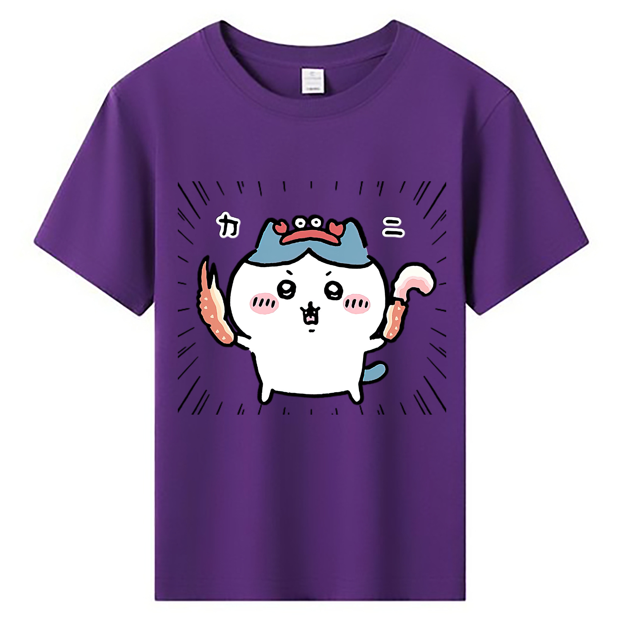 （画像用） ちいかわ ハチワレ Chii-kawa hachiware 綿100％キッズTシャツ（フロントプリント）