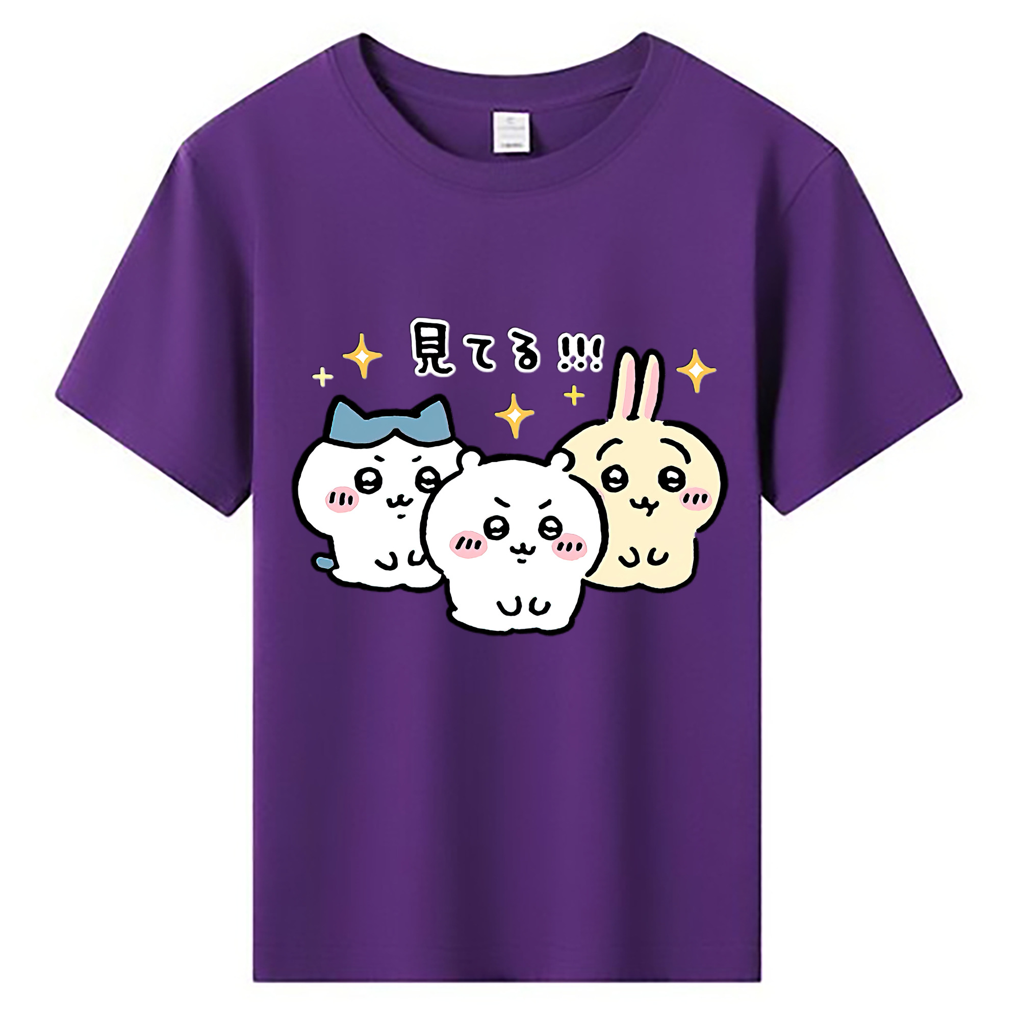 （画像用） ちいかわ ハチワレ Chii-kawa hachiware 綿100％キッズTシャツ（フロントプリント）