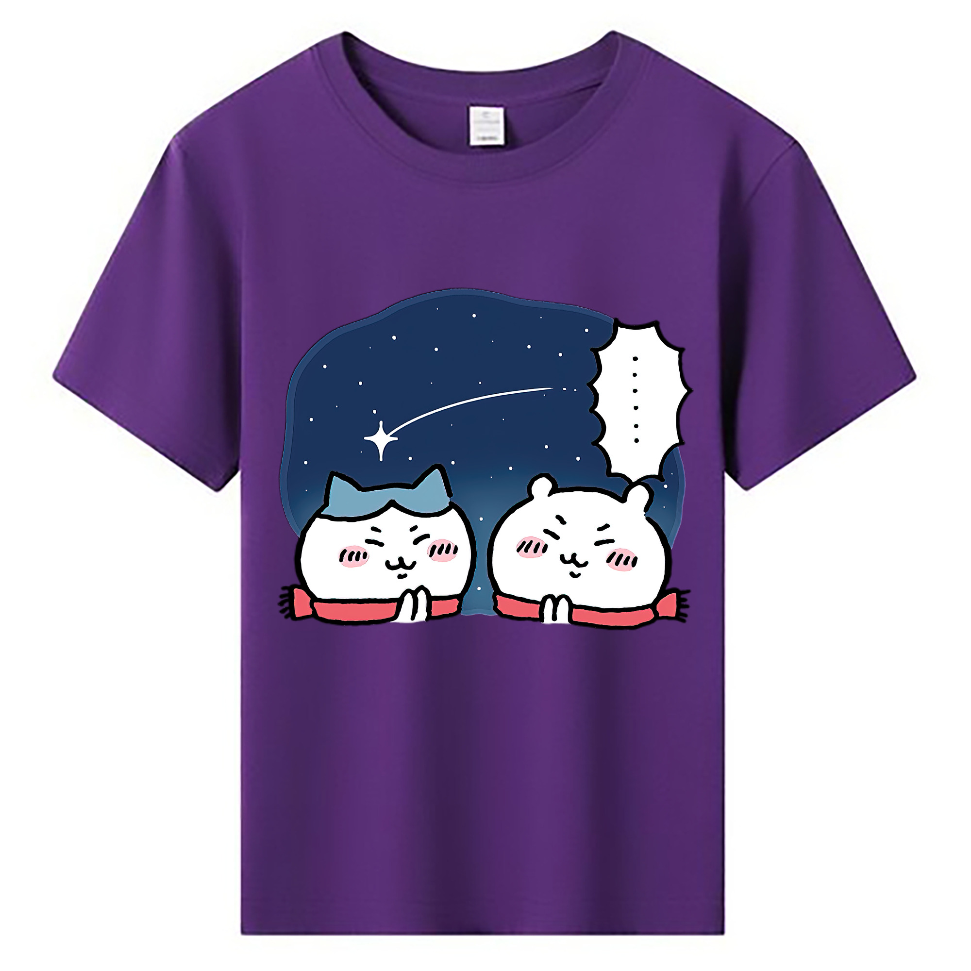 （画像用） ちいかわ ハチワレ Chii-kawa hachiware 綿100％キッズTシャツ（フロントプリント）