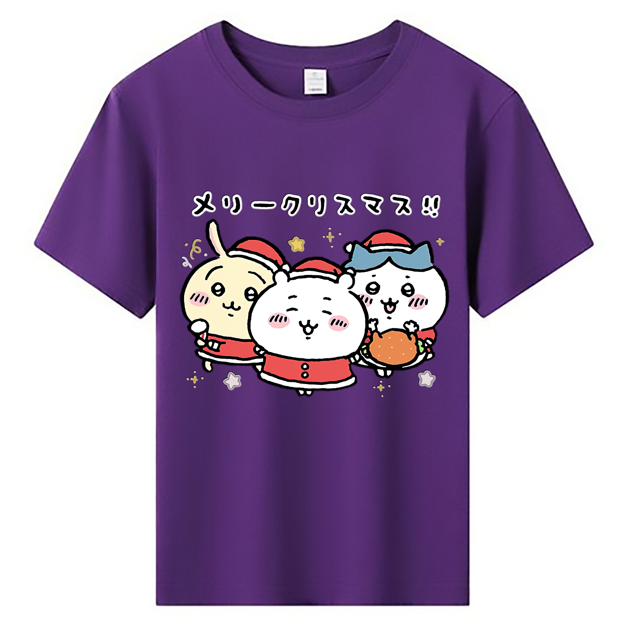 （画像用） ちいかわ ハチワレ Chii-kawa hachiware 綿100％キッズTシャツ（フロントプリント）