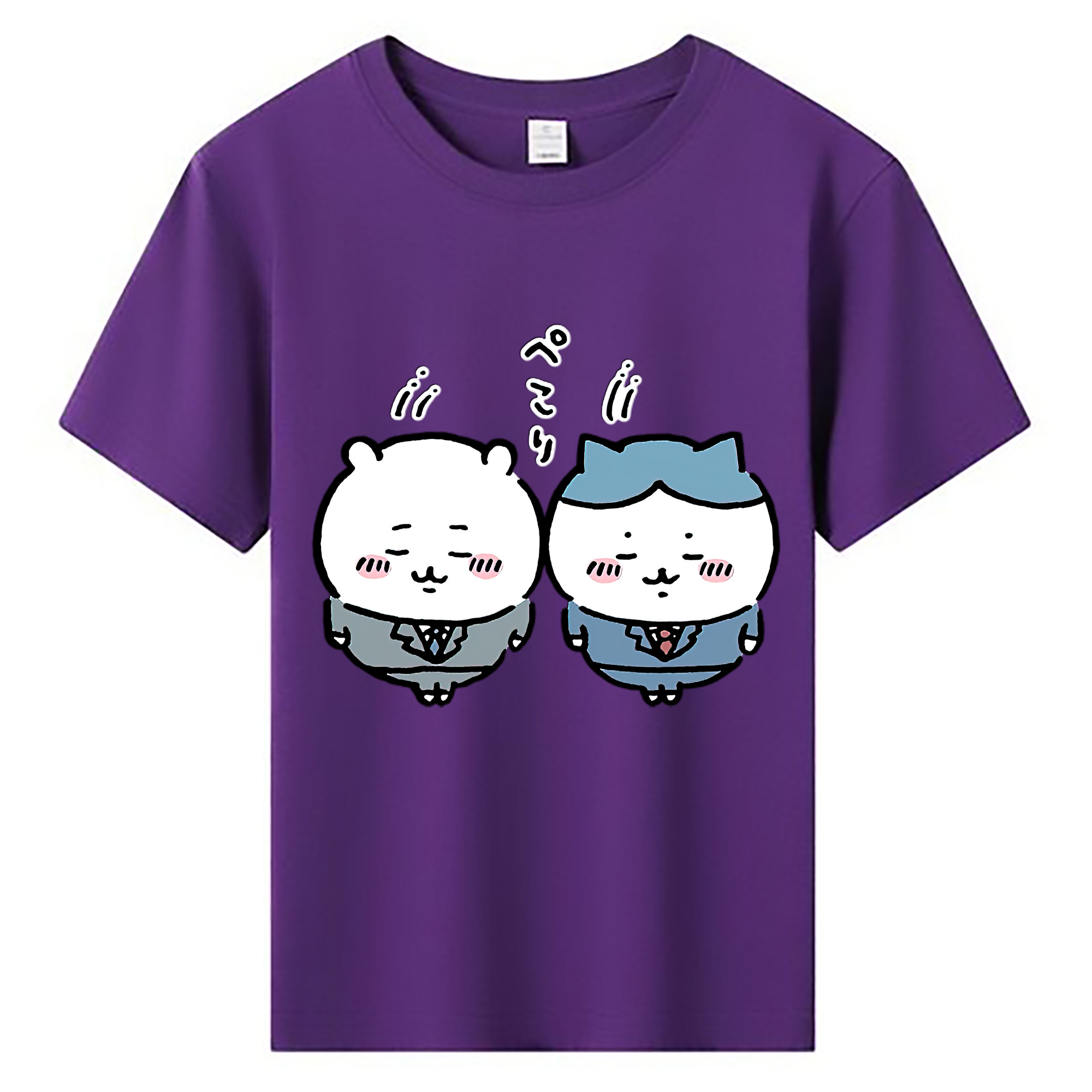（画像用） ちいかわ ハチワレ Chii-kawa hachiware 綿100％キッズTシャツ（フロントプリント）