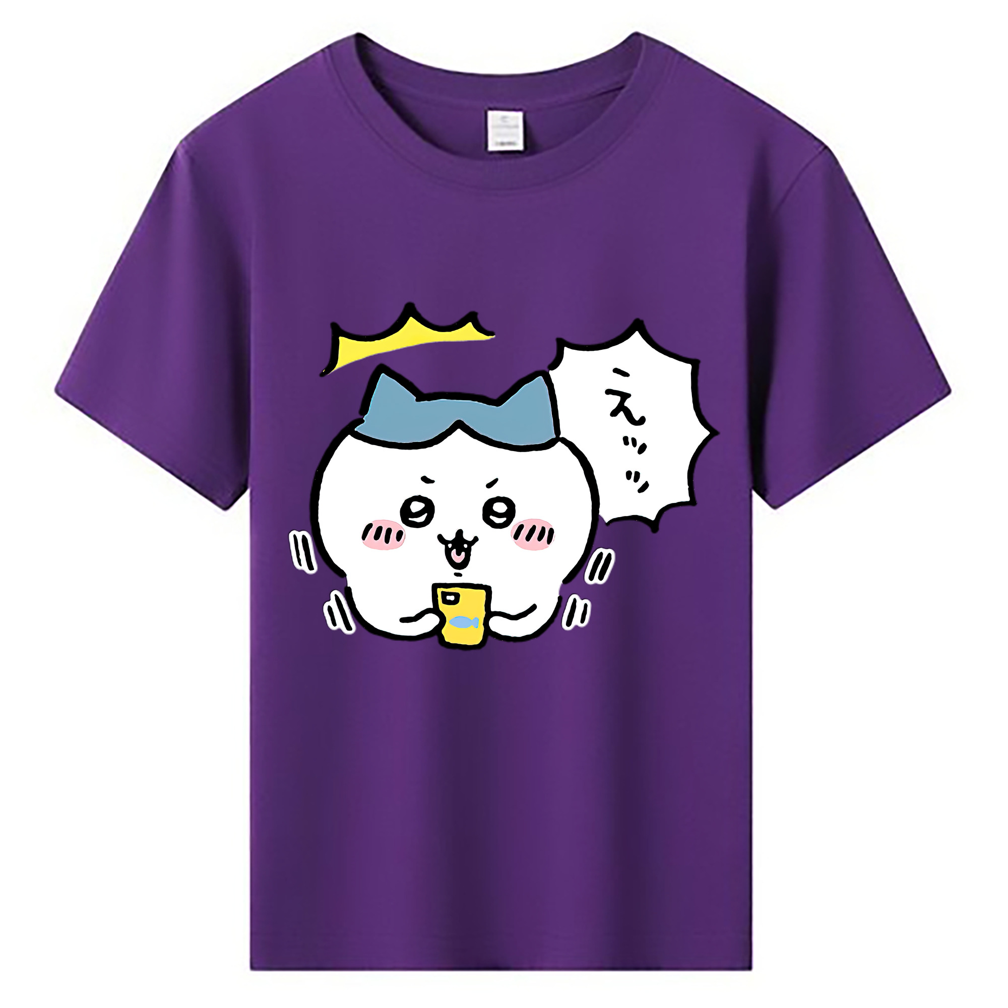 （画像用） ちいかわ ハチワレ Chii-kawa hachiware 綿100％キッズTシャツ（フロントプリント）