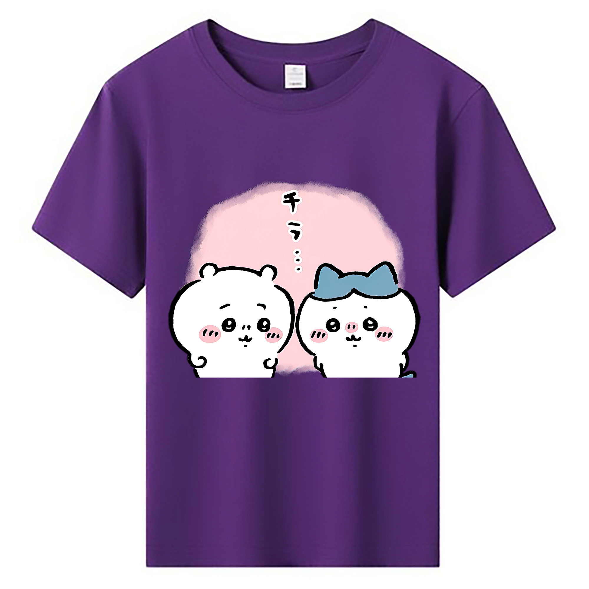 （画像用） ちいかわ ハチワレ Chii-kawa hachiware 綿100％キッズTシャツ（フロントプリント）