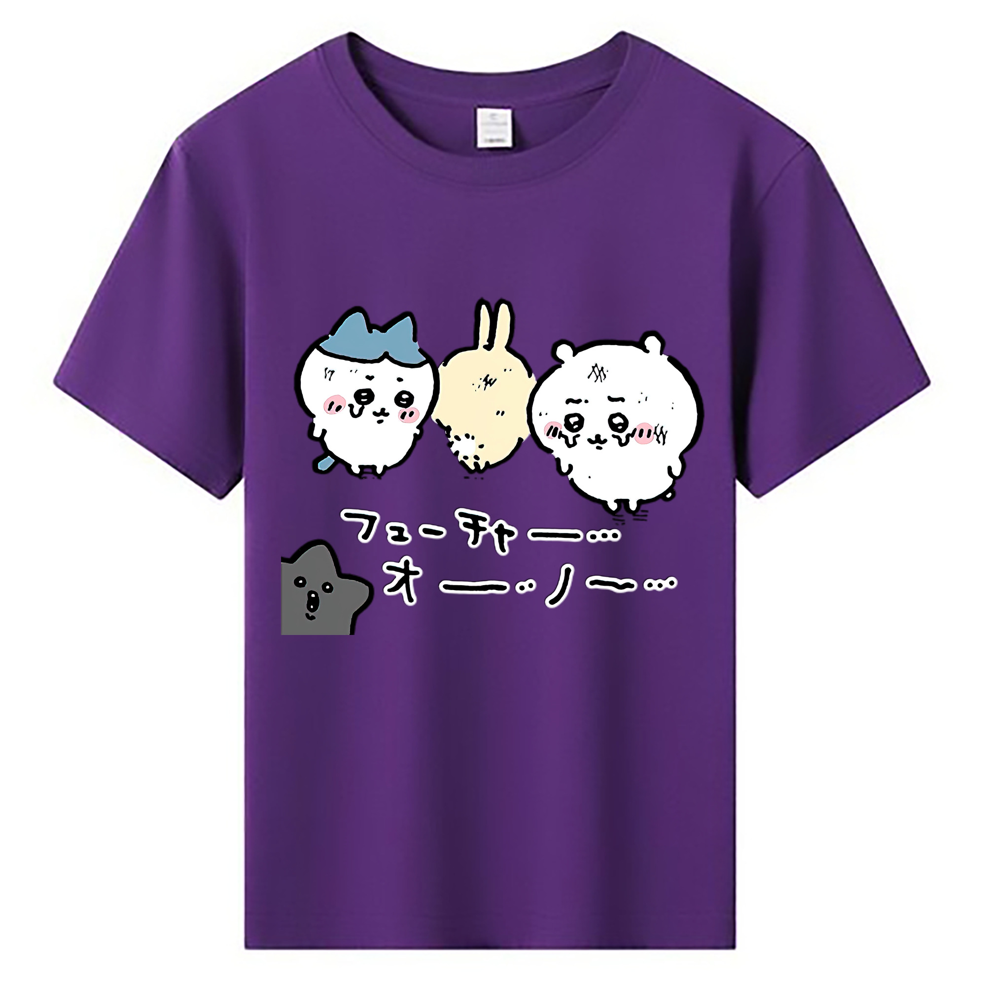 （画像用） ちいかわ ハチワレ Chii-kawa hachiware 綿100％キッズTシャツ（フロントプリント）