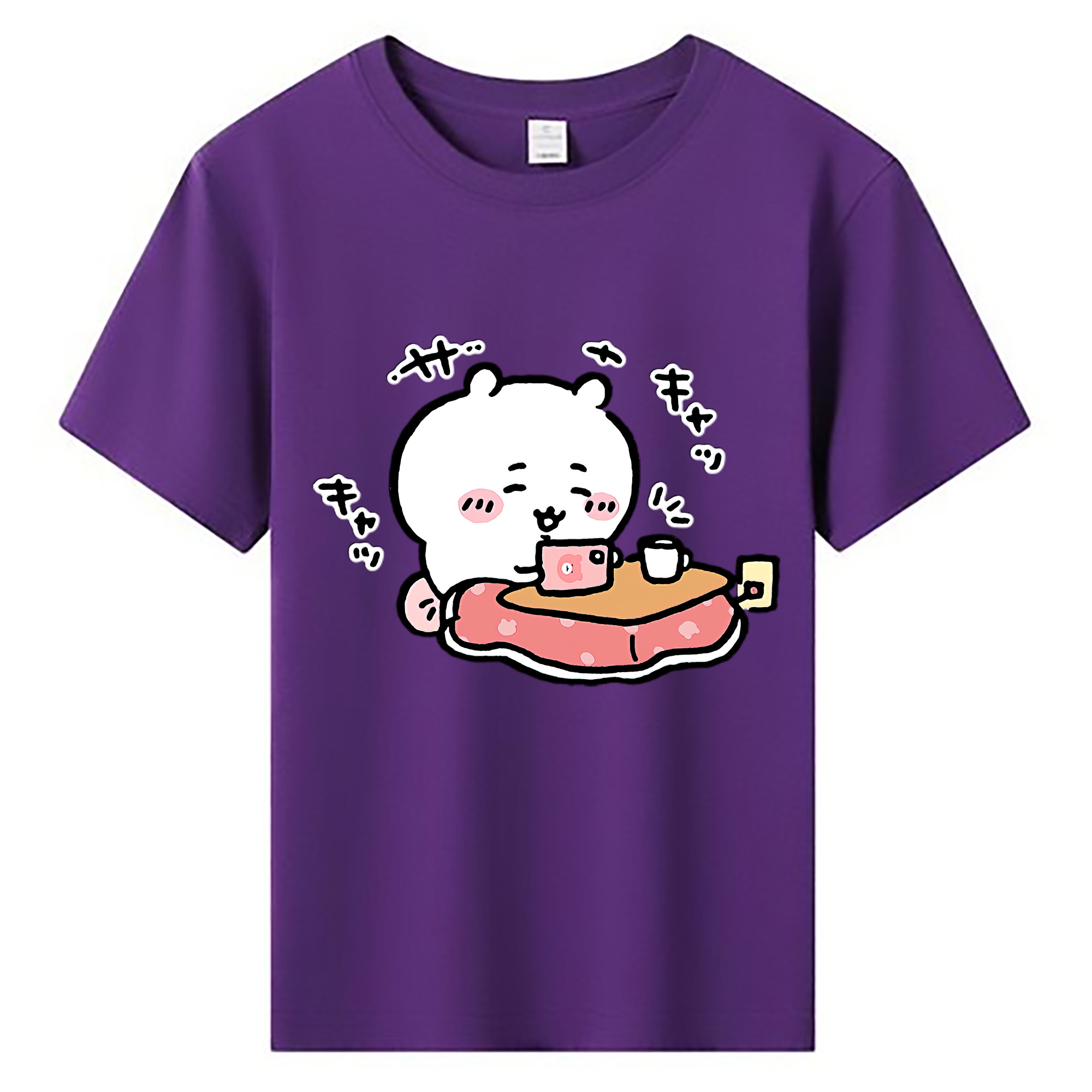 （画像用） ちいかわ ちいかわ Chii-kawa chiikawa 綿100％キッズTシャツ（フロントプリント）