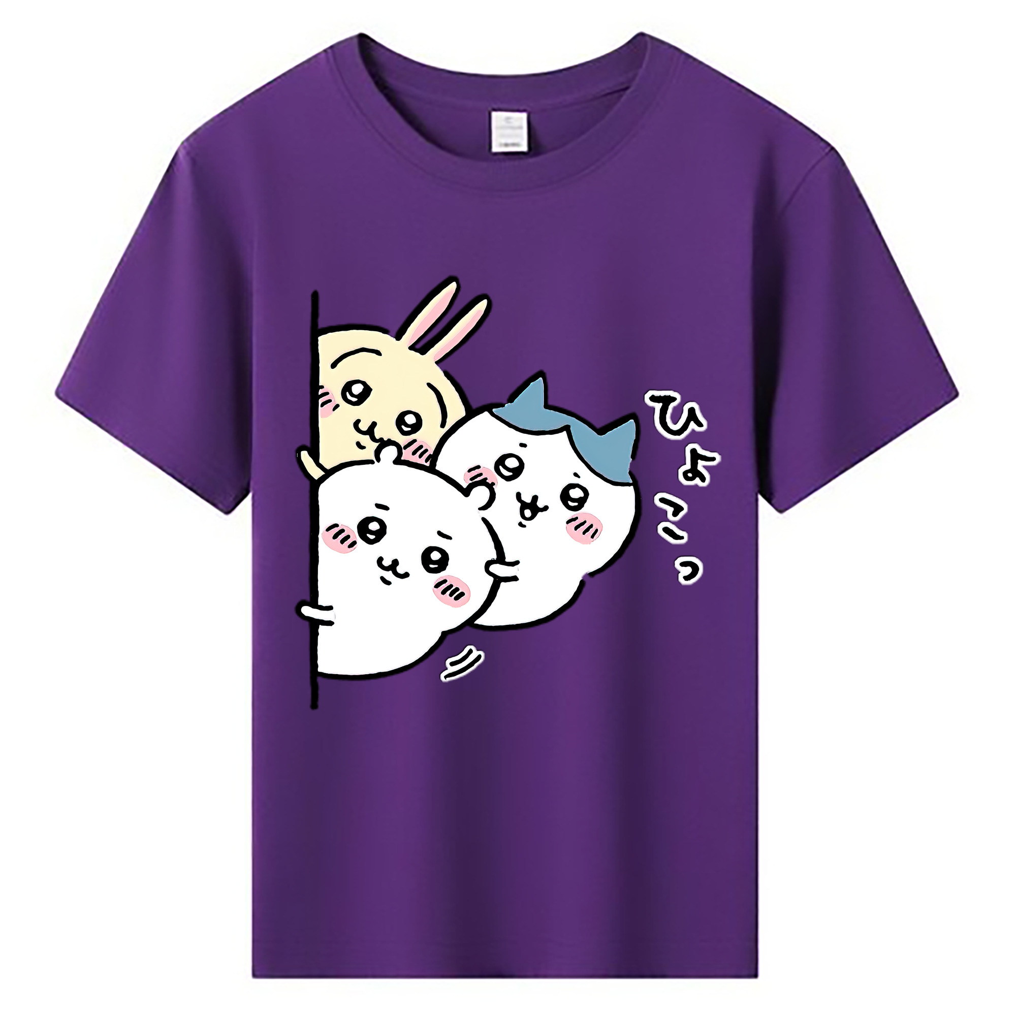 （画像用） ちいかわ うさぎ Chii-kawa usagi 綿100％キッズTシャツ（フロントプリント）